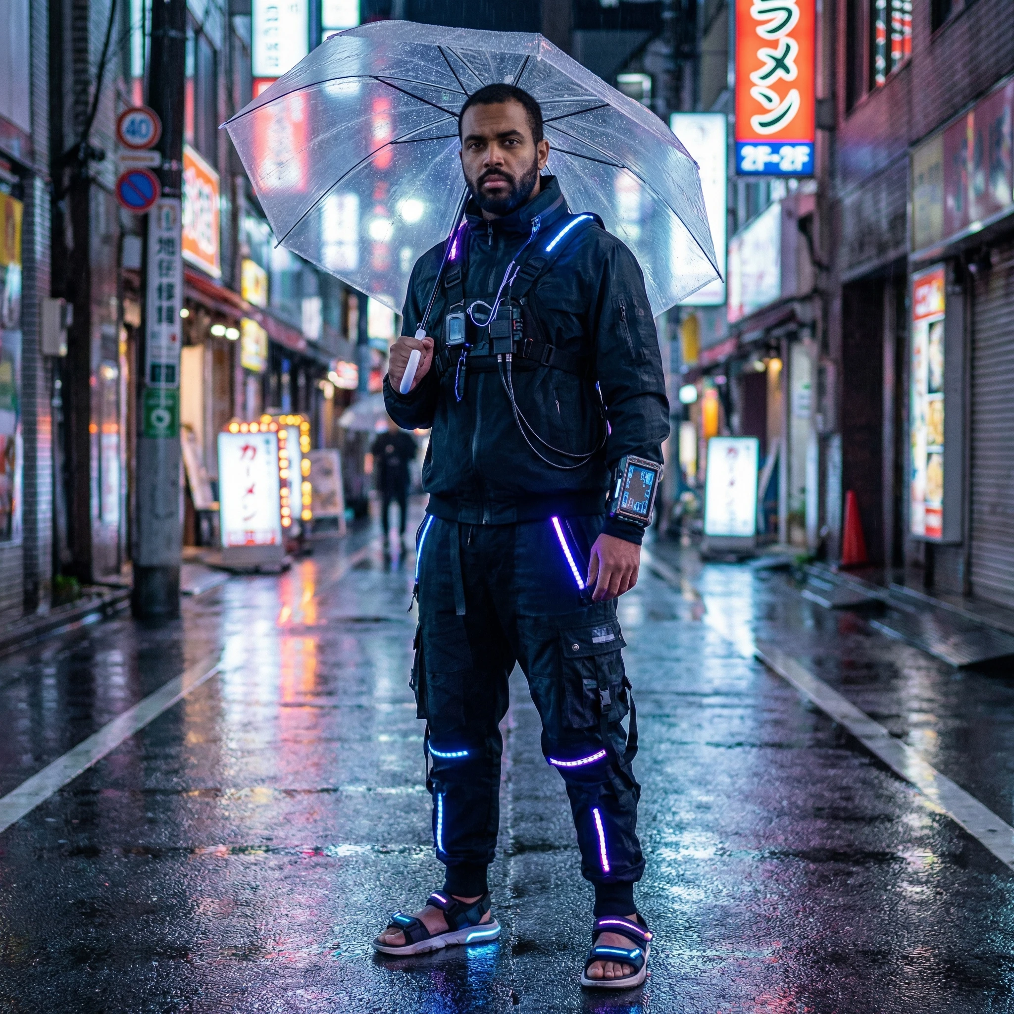 Киберпанк модель в Токио — Nano Banana Pro промт