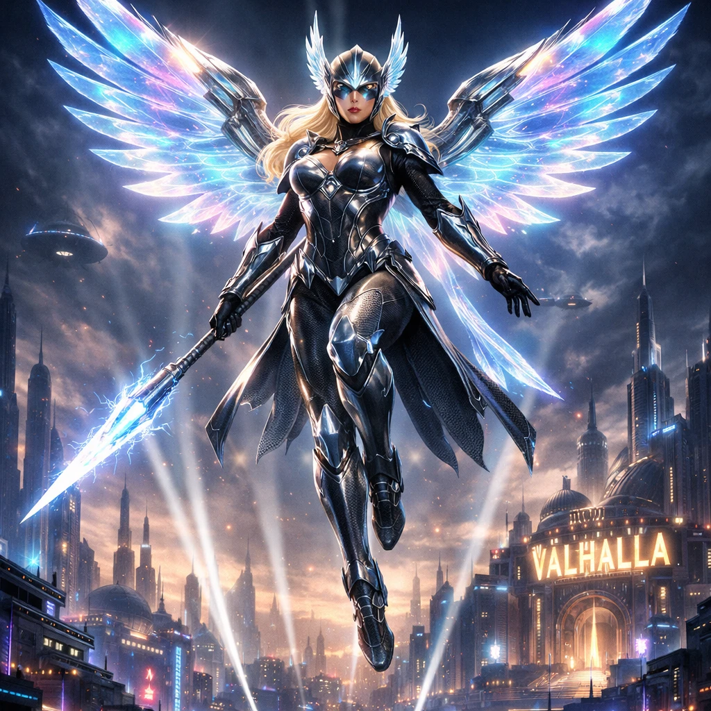 Киберпанк-валькирия — GPT Image 1.5 промт