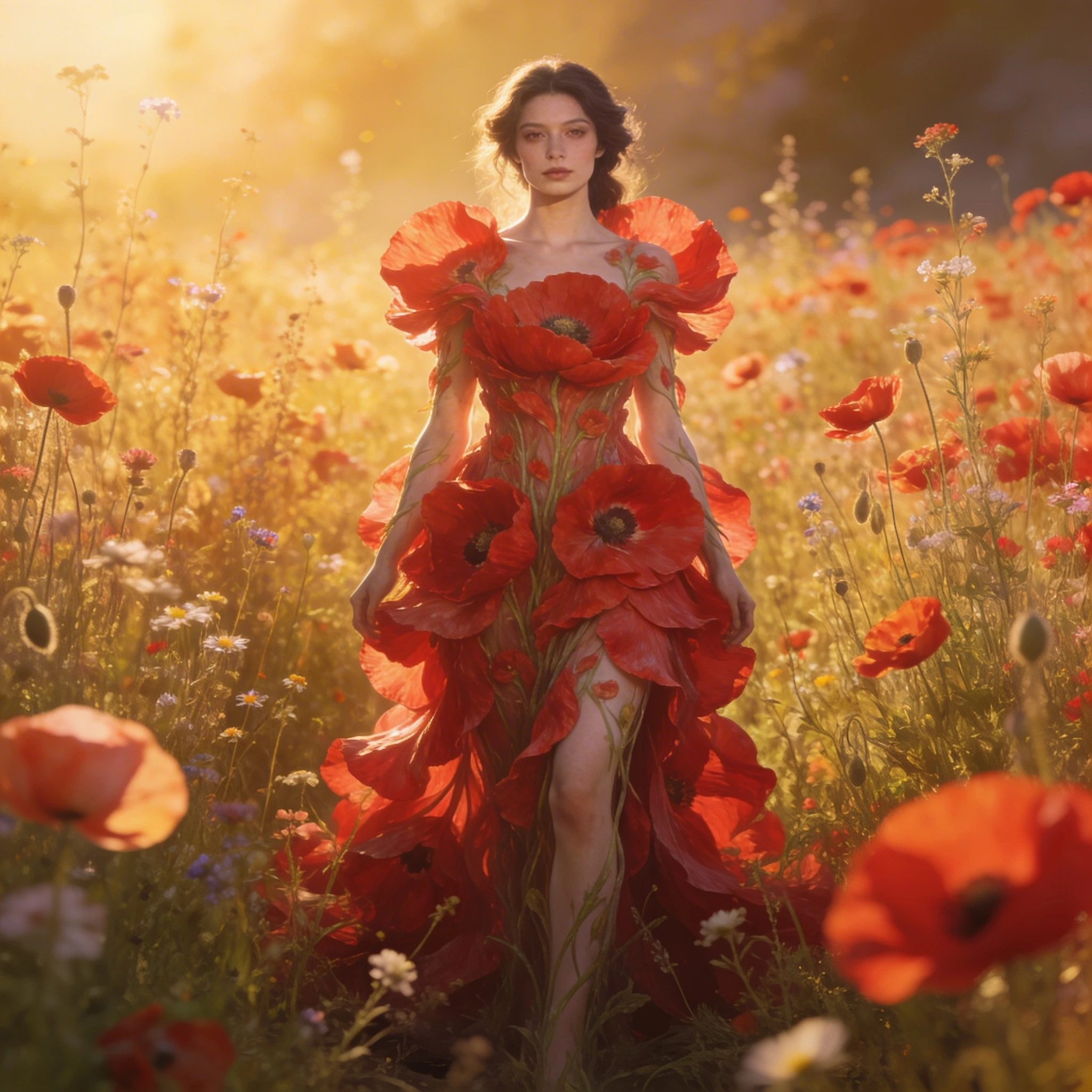 Королева цветов в саду маков — Seedream 4.5 промт