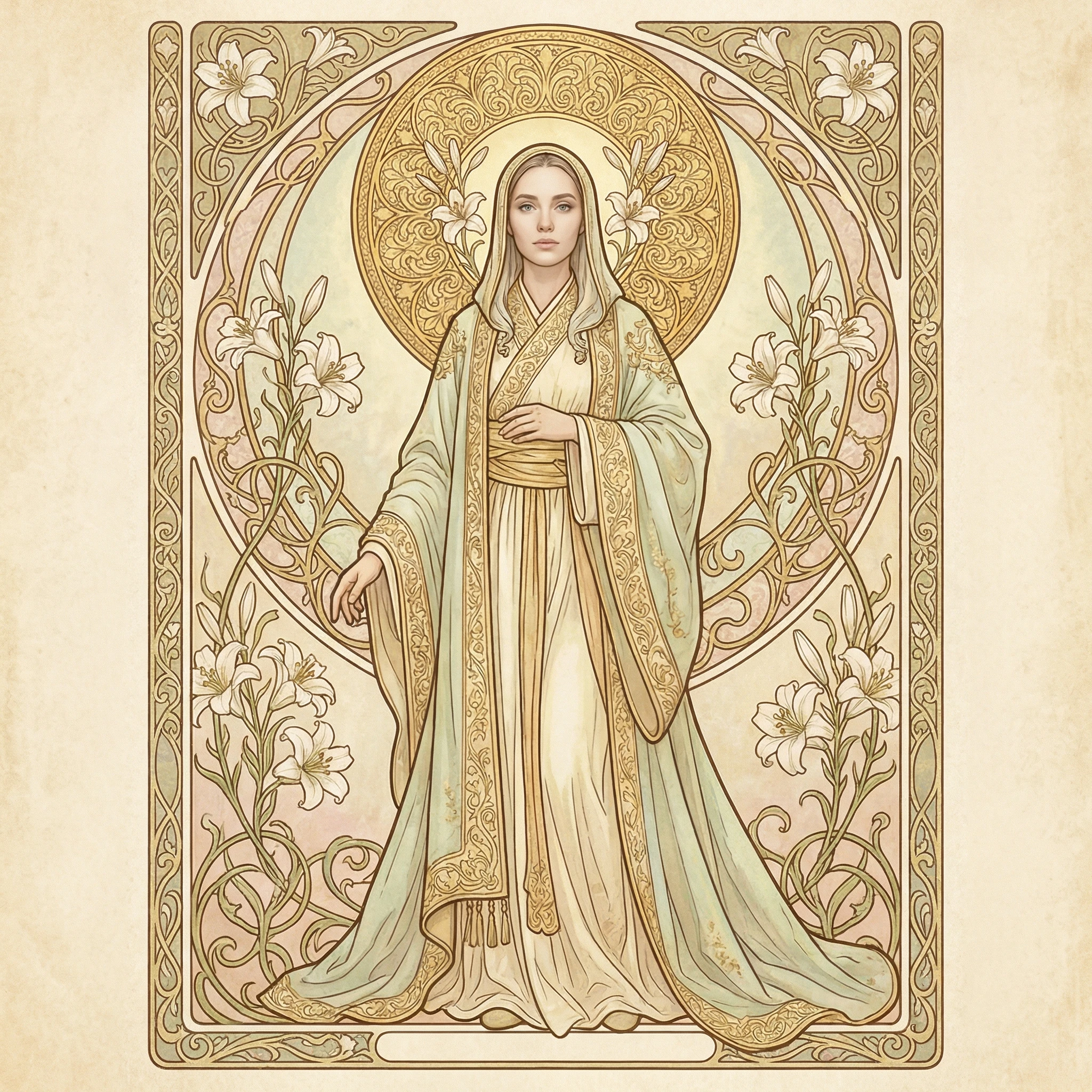 Королева цветов в стиле «Ар-нуво» — Nano Banana Pro промт