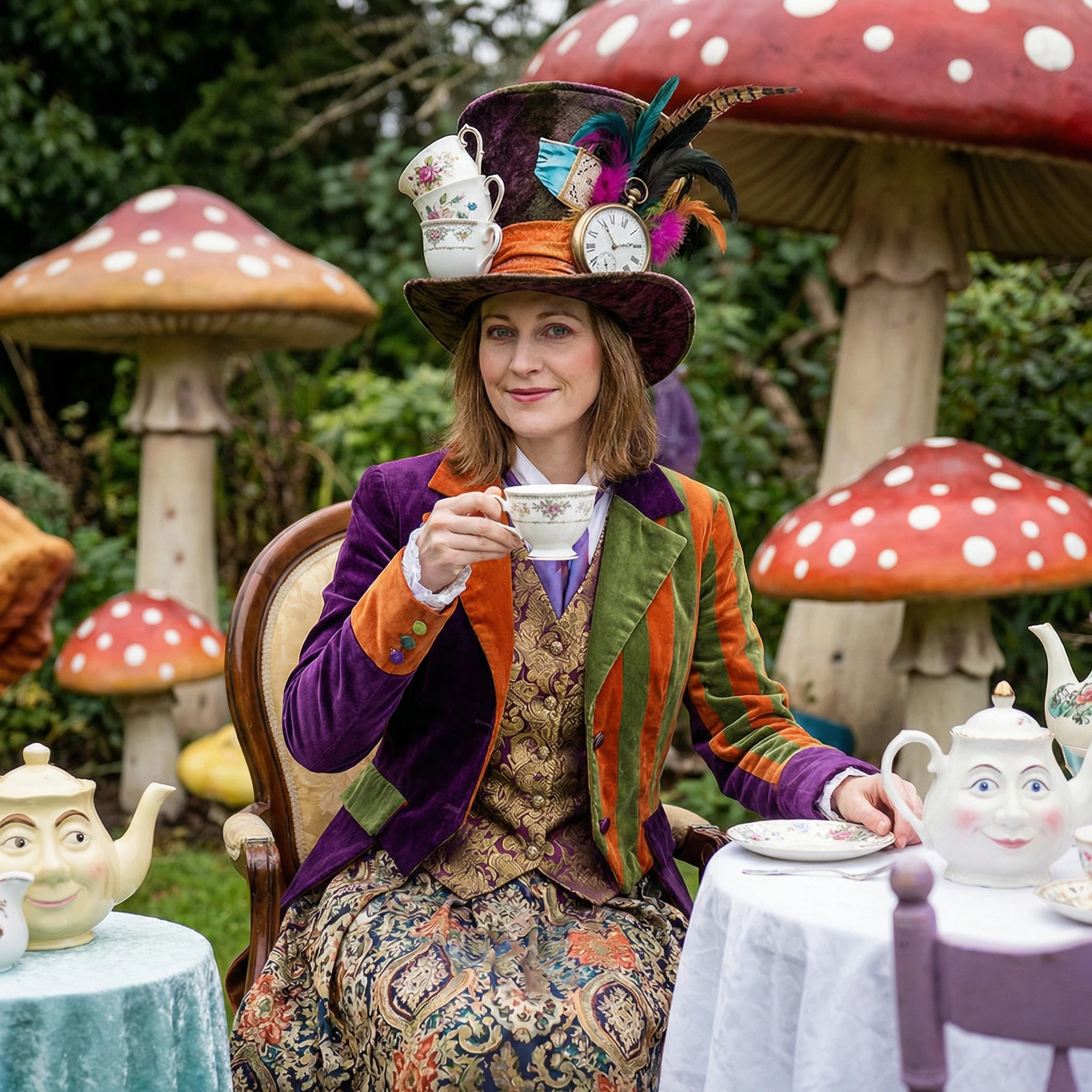 Королевское чаепитие Алисы в Стране чудес — Nano Banana Pro промт