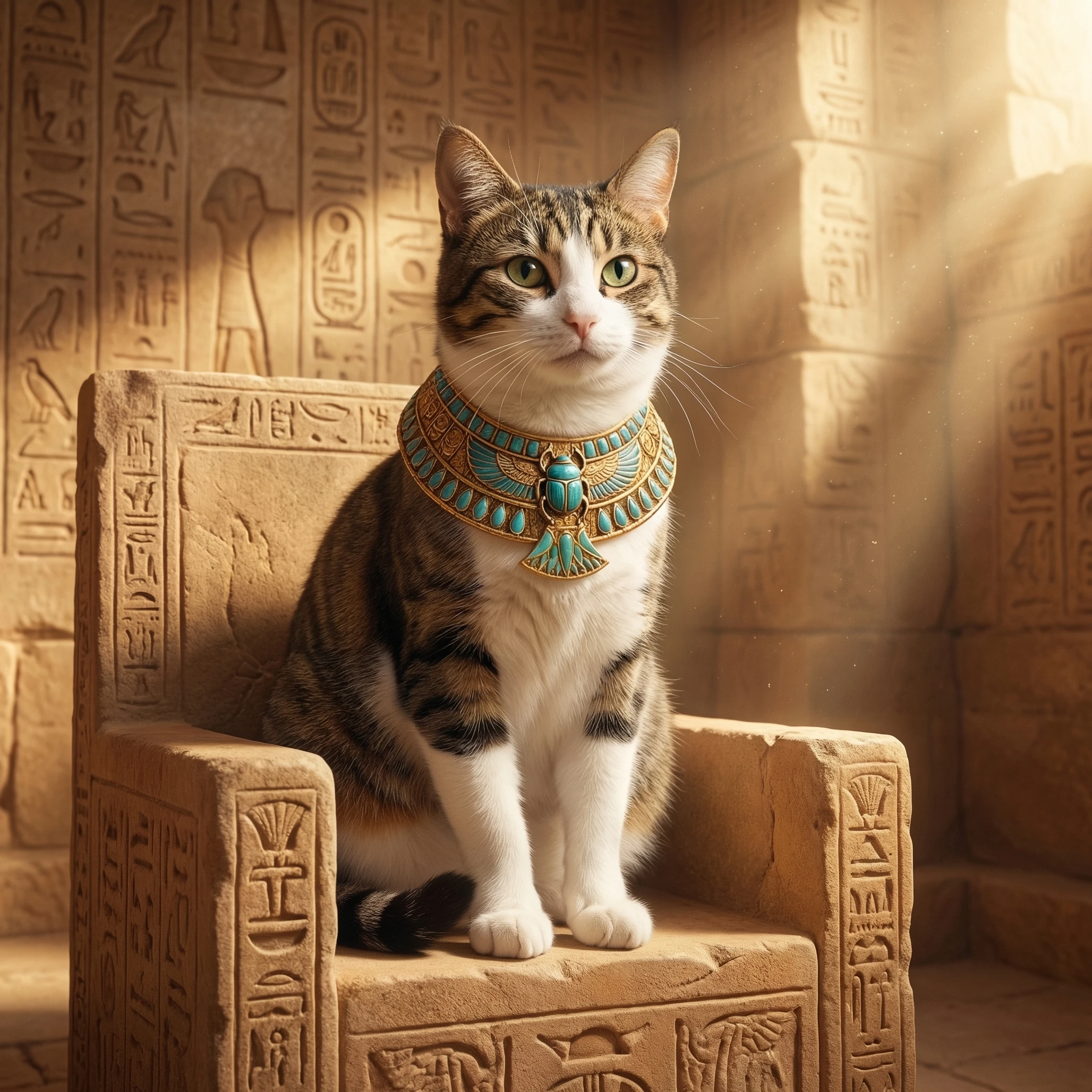 Кошка-фараон в золотых украшениях — Nano Banana Pro промт