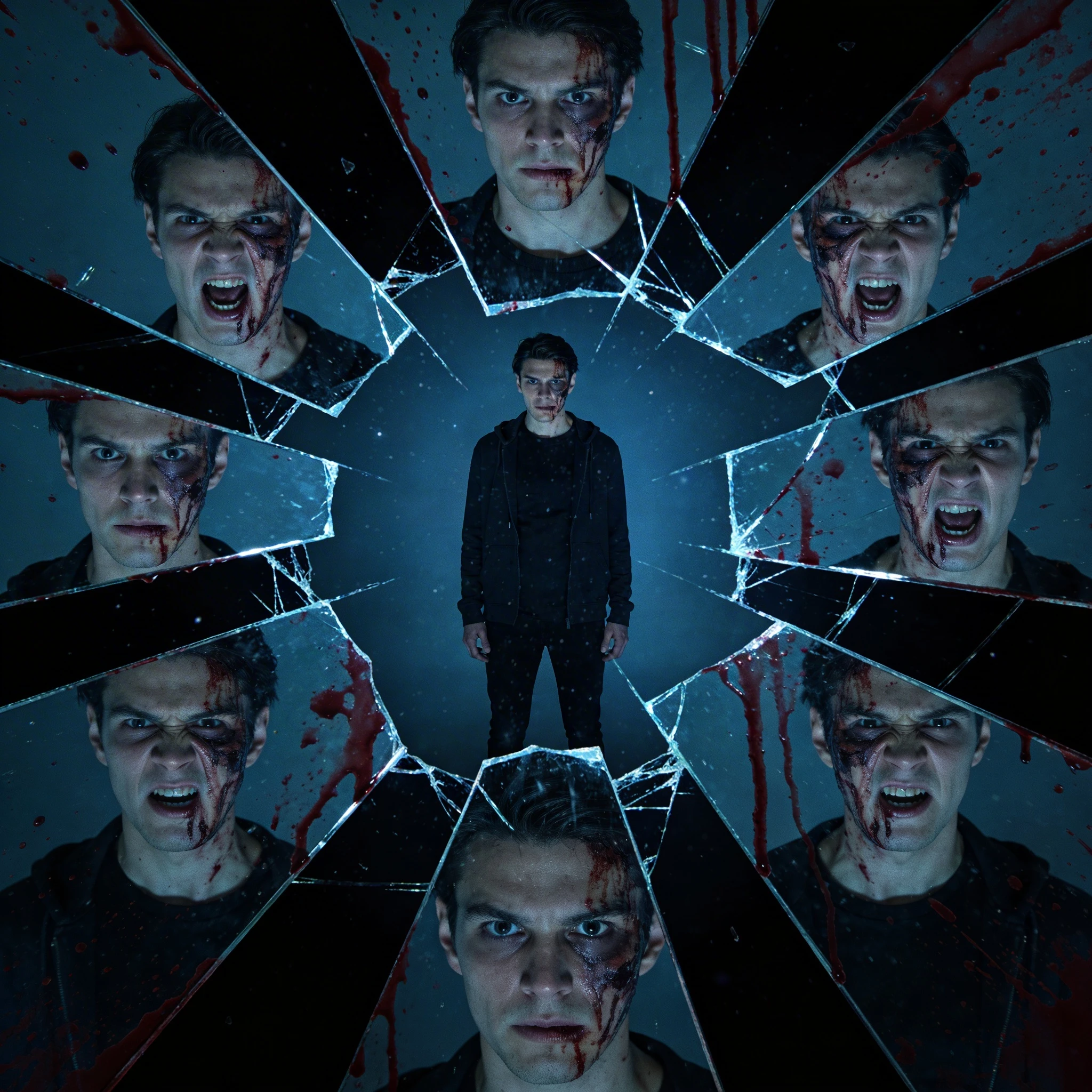 Кошмар в зазеркалье — Seedream 4.5 промт