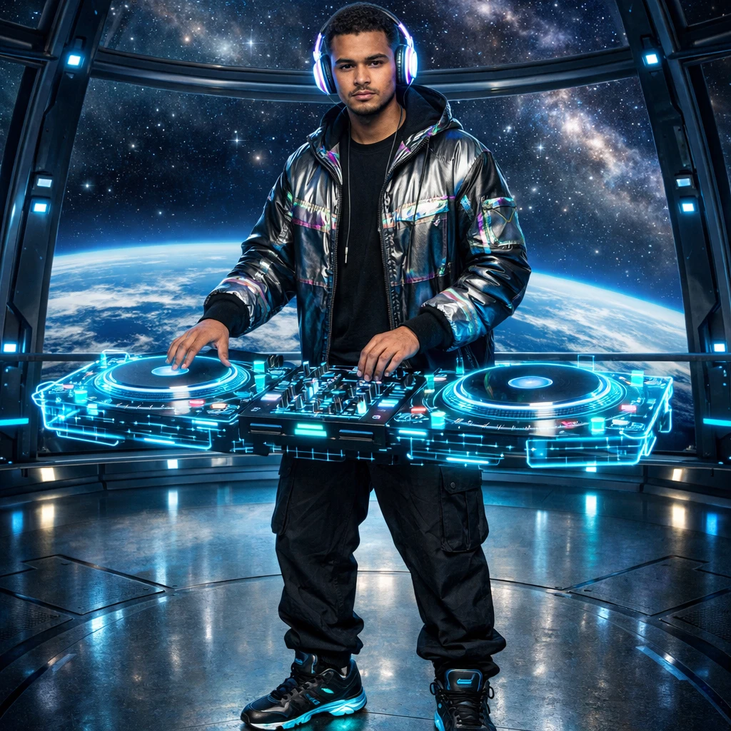 Космический Диджей на орбите — GPT Image 1.5 промт