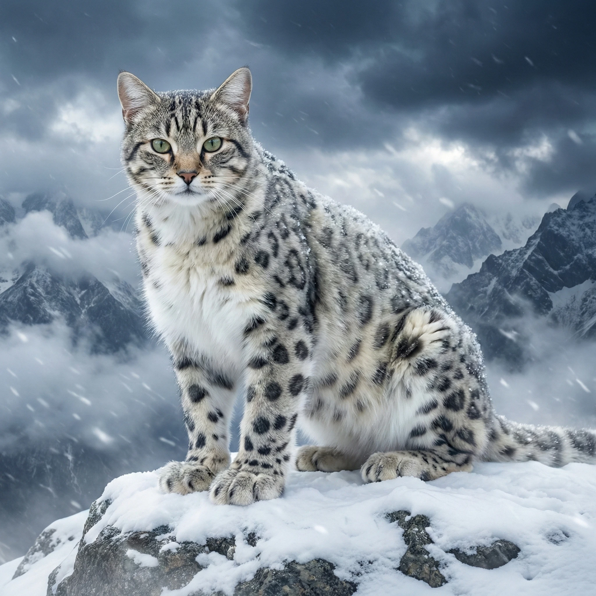 Кот — Снежный барс гор — Nano Banana Pro промт