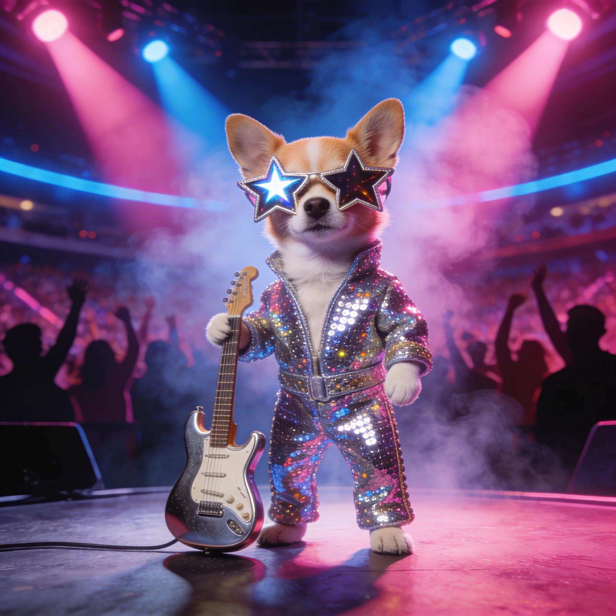 Кот в образе рок-звезды 70-х — Seedream 4.5 промт