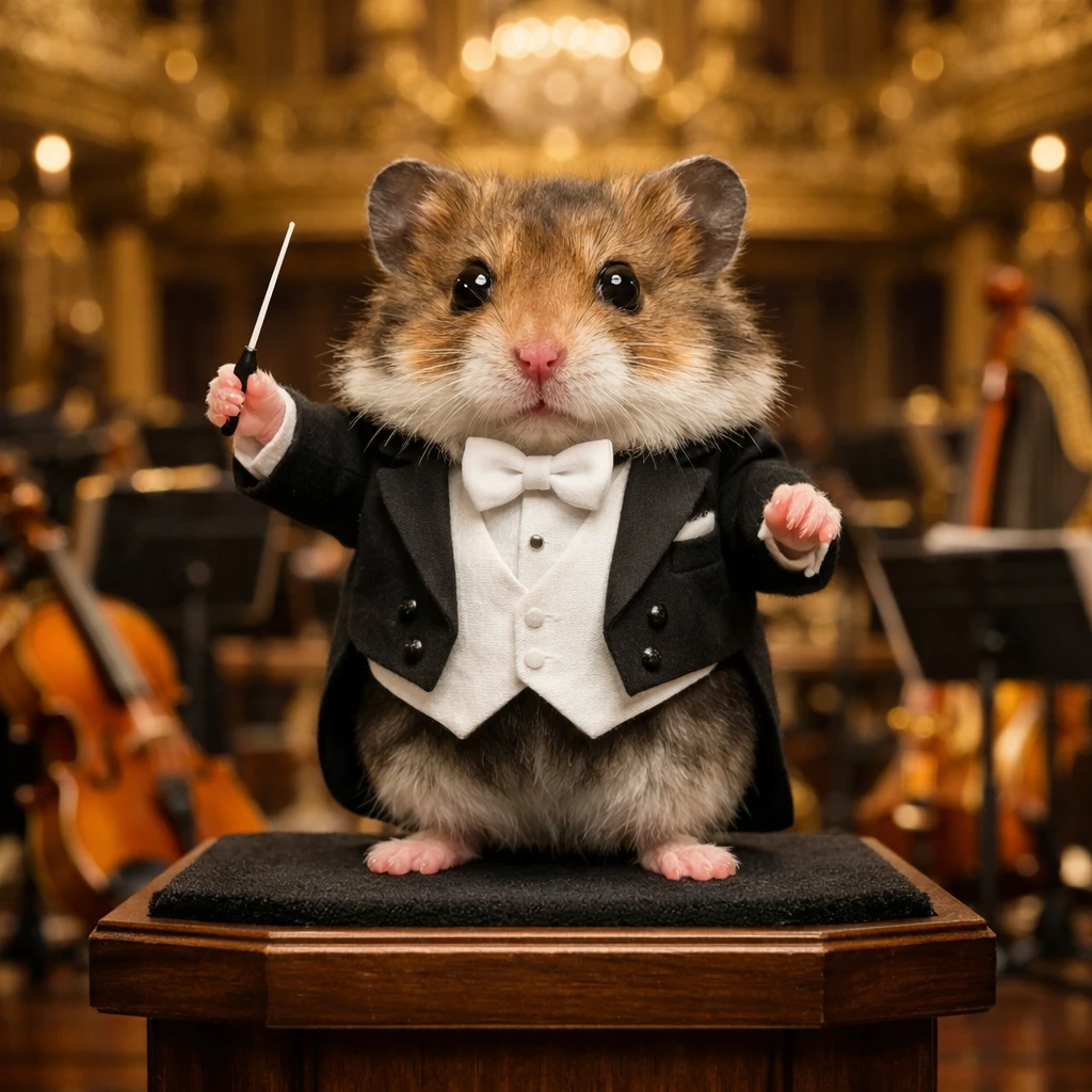 Кот в роли дирижера оркестра — GPT Image 1.5 промт