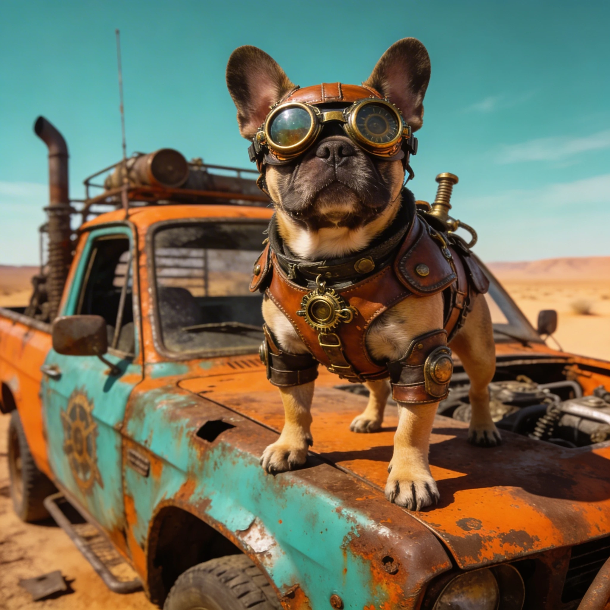 Кот в стиле «Безумного Макса» — Seedream 4.5 промт