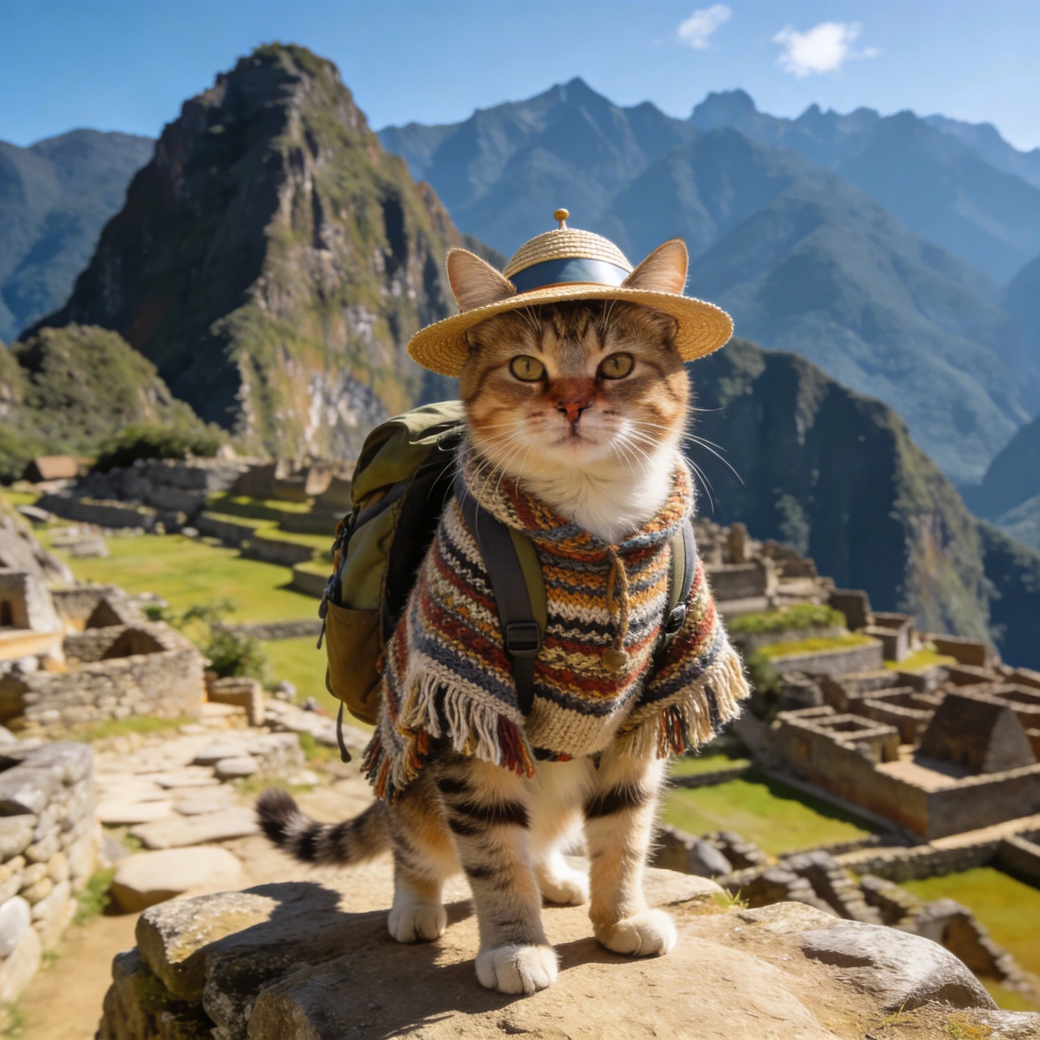 Котик-путешественник в Перу — Seedream 4.5 промт
