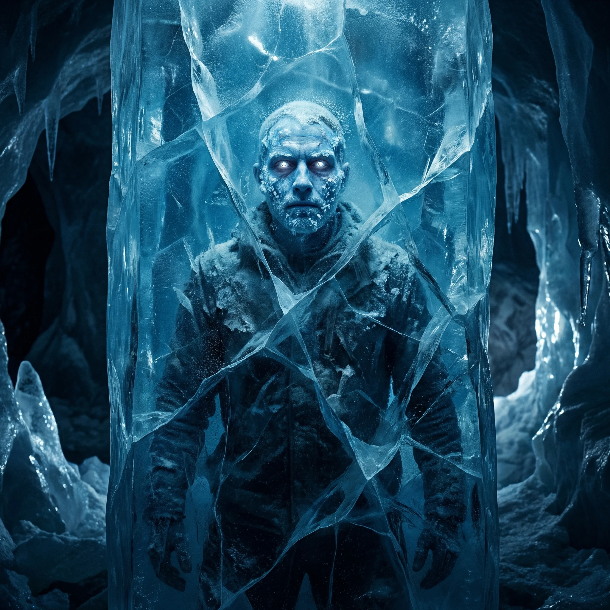 Ледяная пещера ужасов — Nano Banana Pro промт