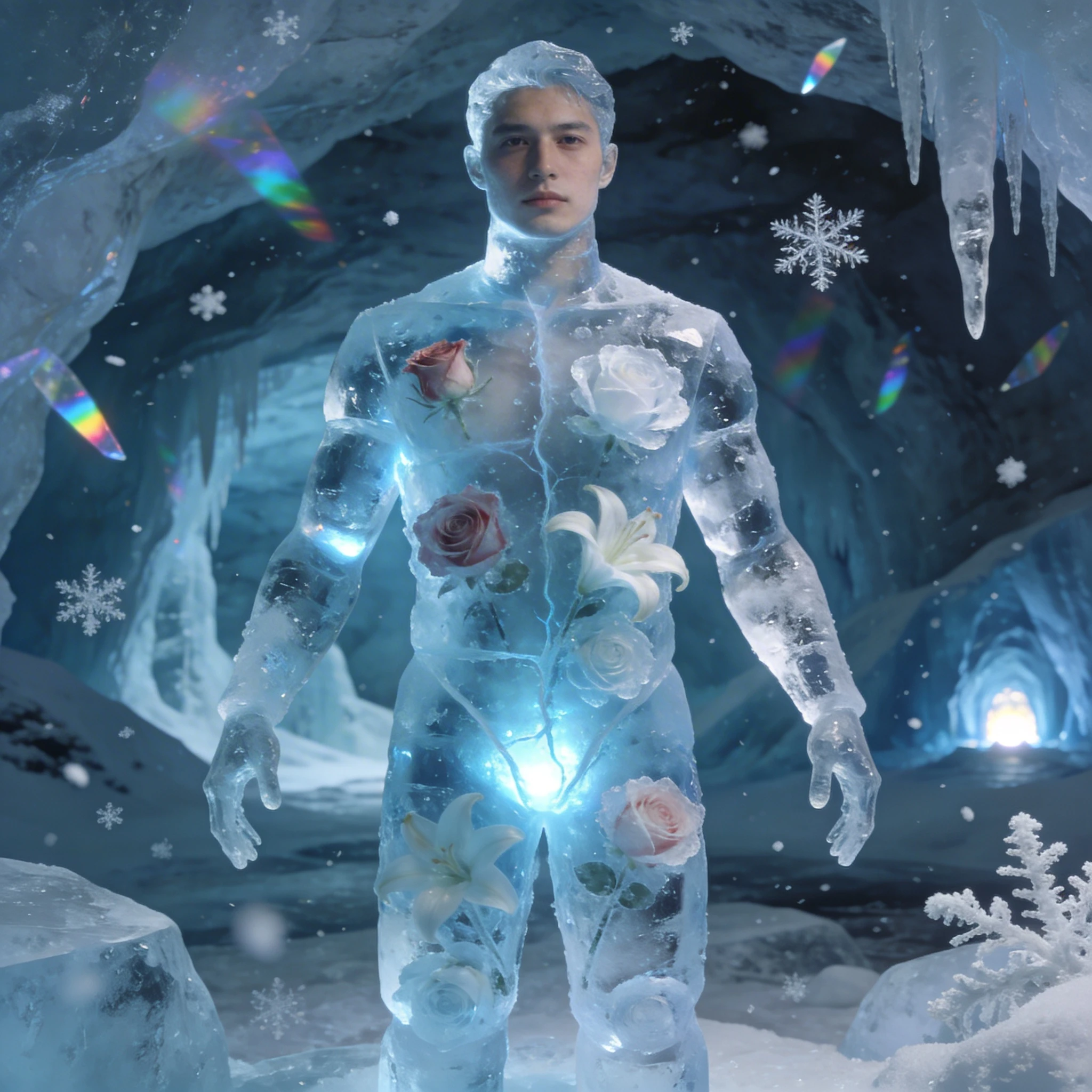 Ледяная скульптура на зимнем балу — Seedream 4.5 промт