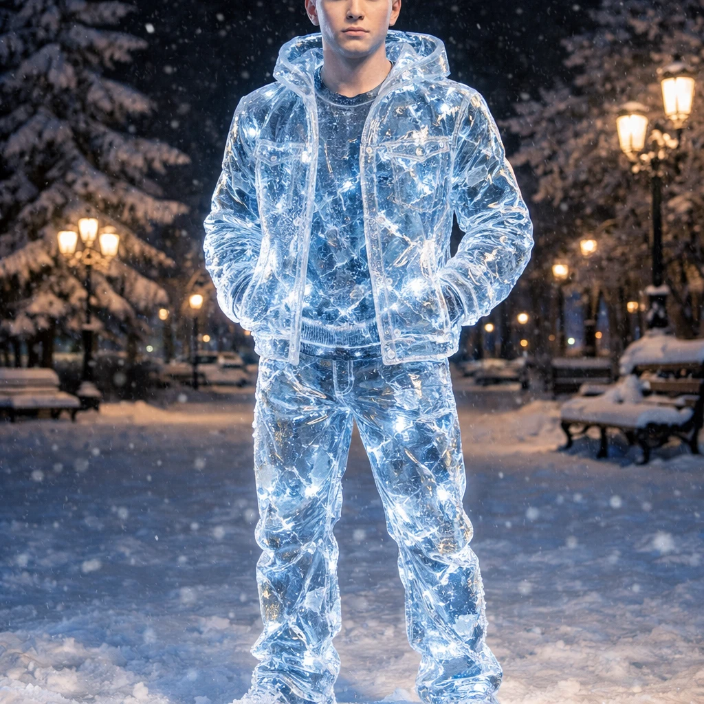 Ледяная скульптура в парке — GPT Image 1.5 промт