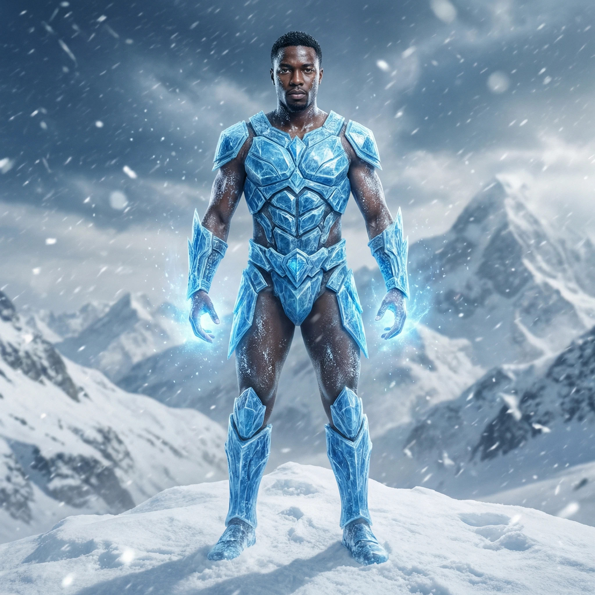 Ледяной Джек на вершине горы — Nano Banana Pro промт