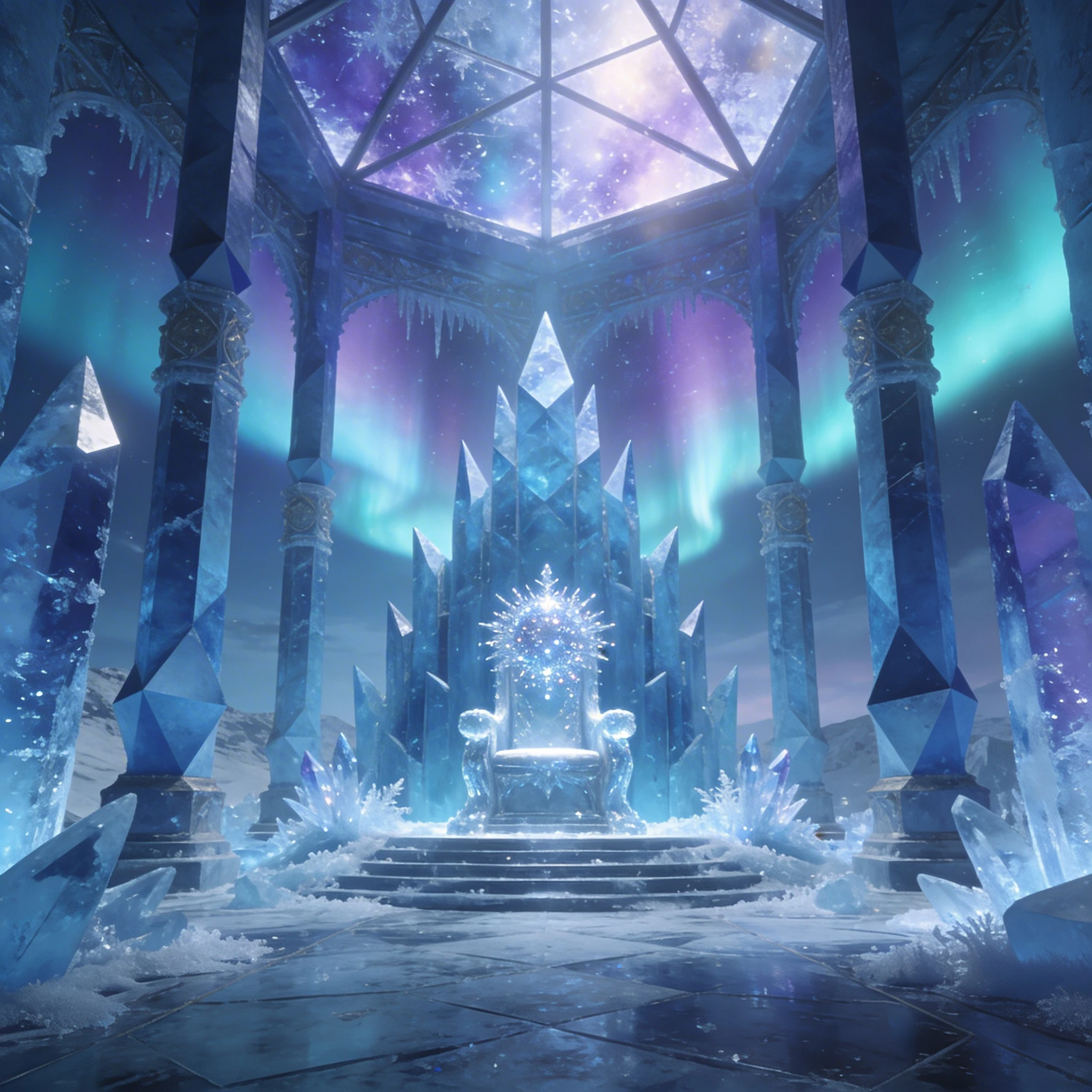 Ледяной замок Снежной Королевы — Seedream 4.5 промт