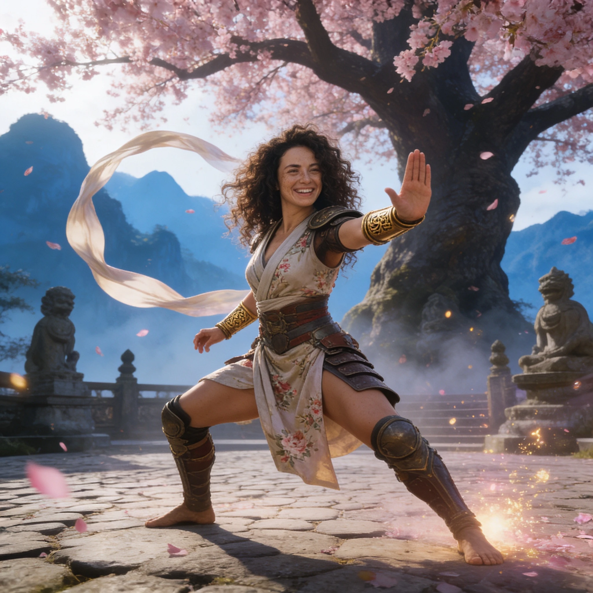 Легенда боевых искусств: Храм Цветов — Seedream 4.5 промт