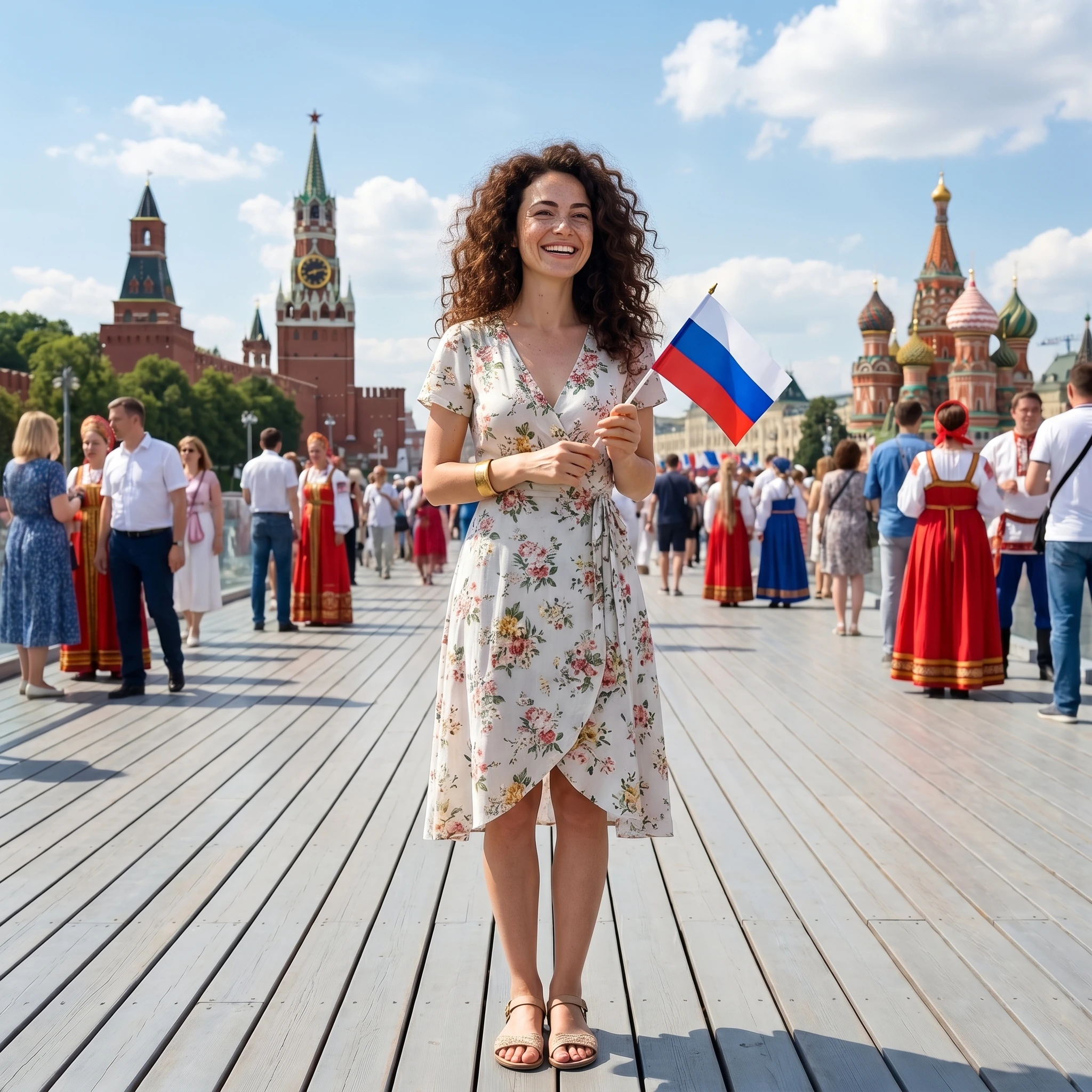Лето в Зарядье: День России — Nano Banana Pro промт