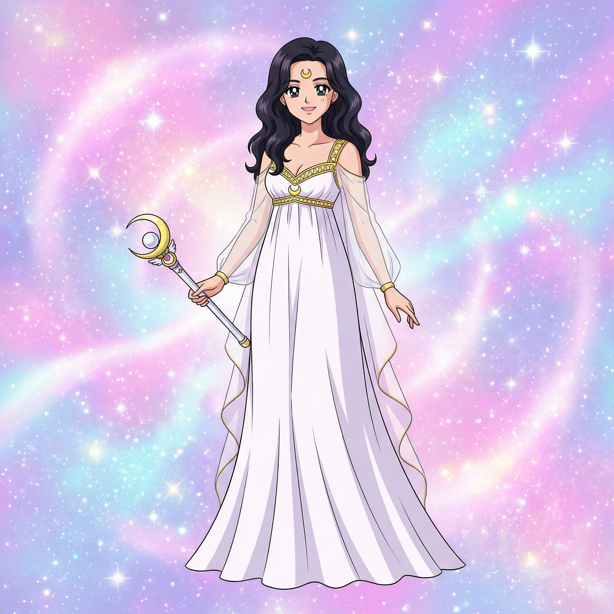 Лунная принцесса в стиле Сейлор Мун — Nano Banana Pro промт