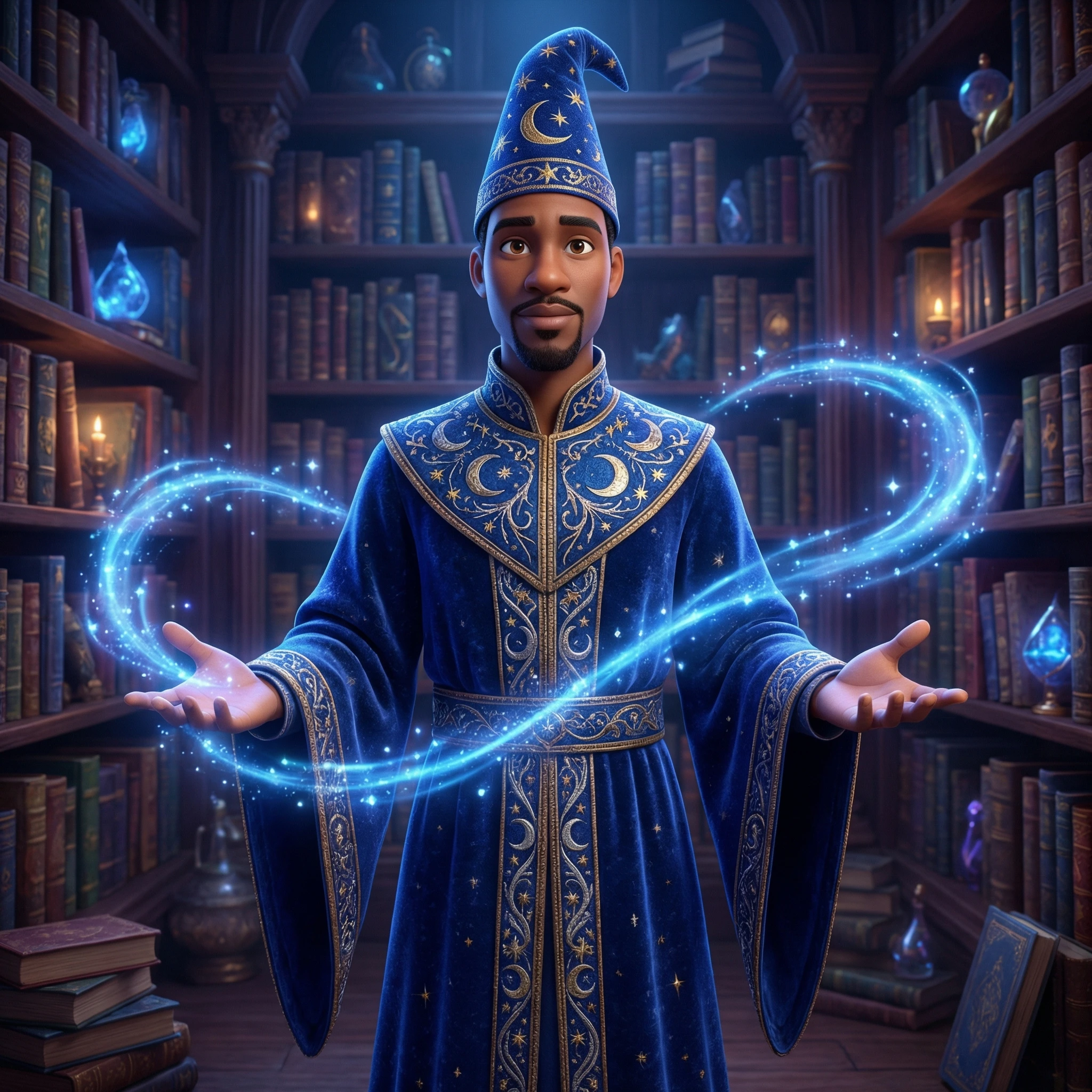 Маг в стиле мультфильмов Disney — Nano Banana Pro промт