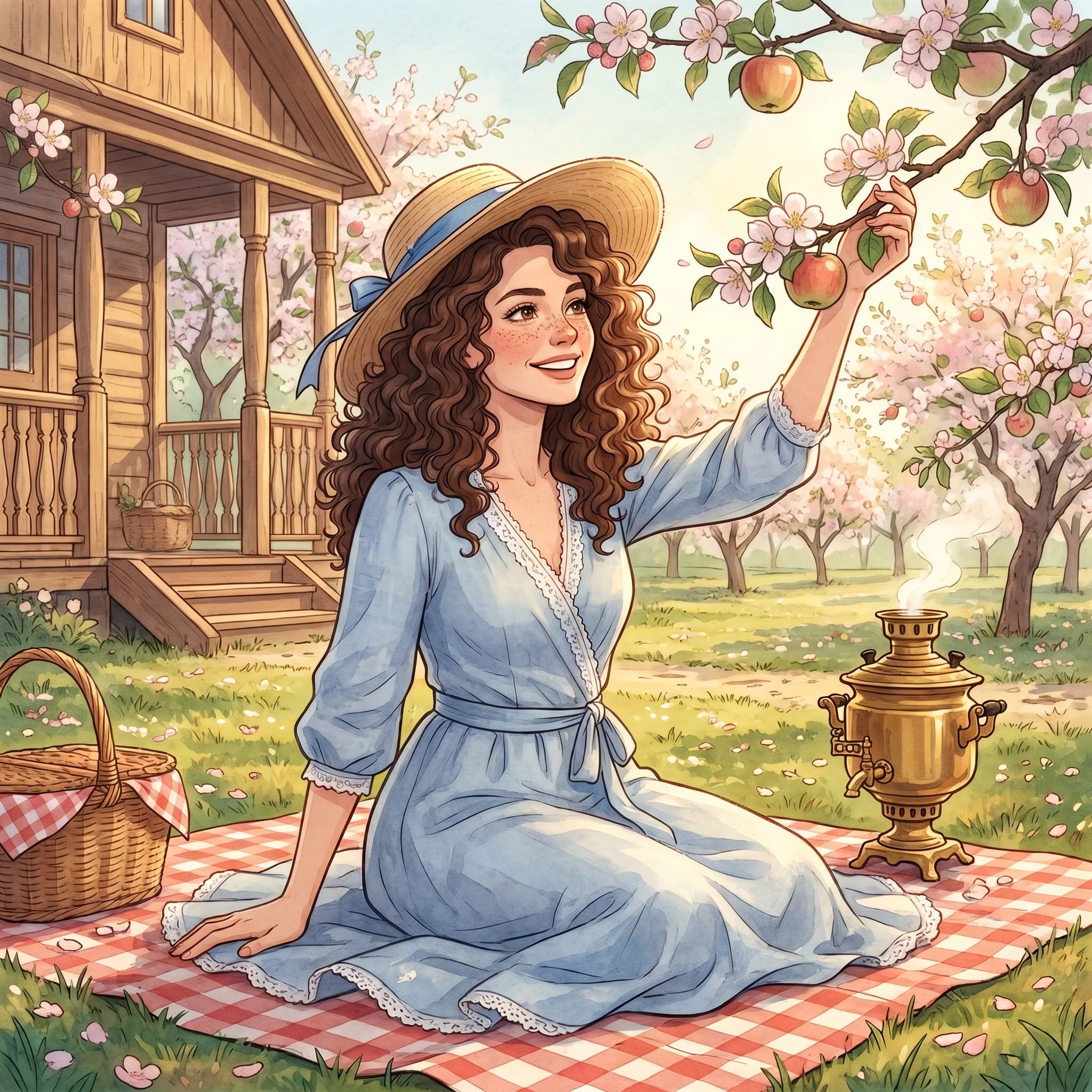 Майские грёзы: Аниме на даче — Nano Banana Pro промт