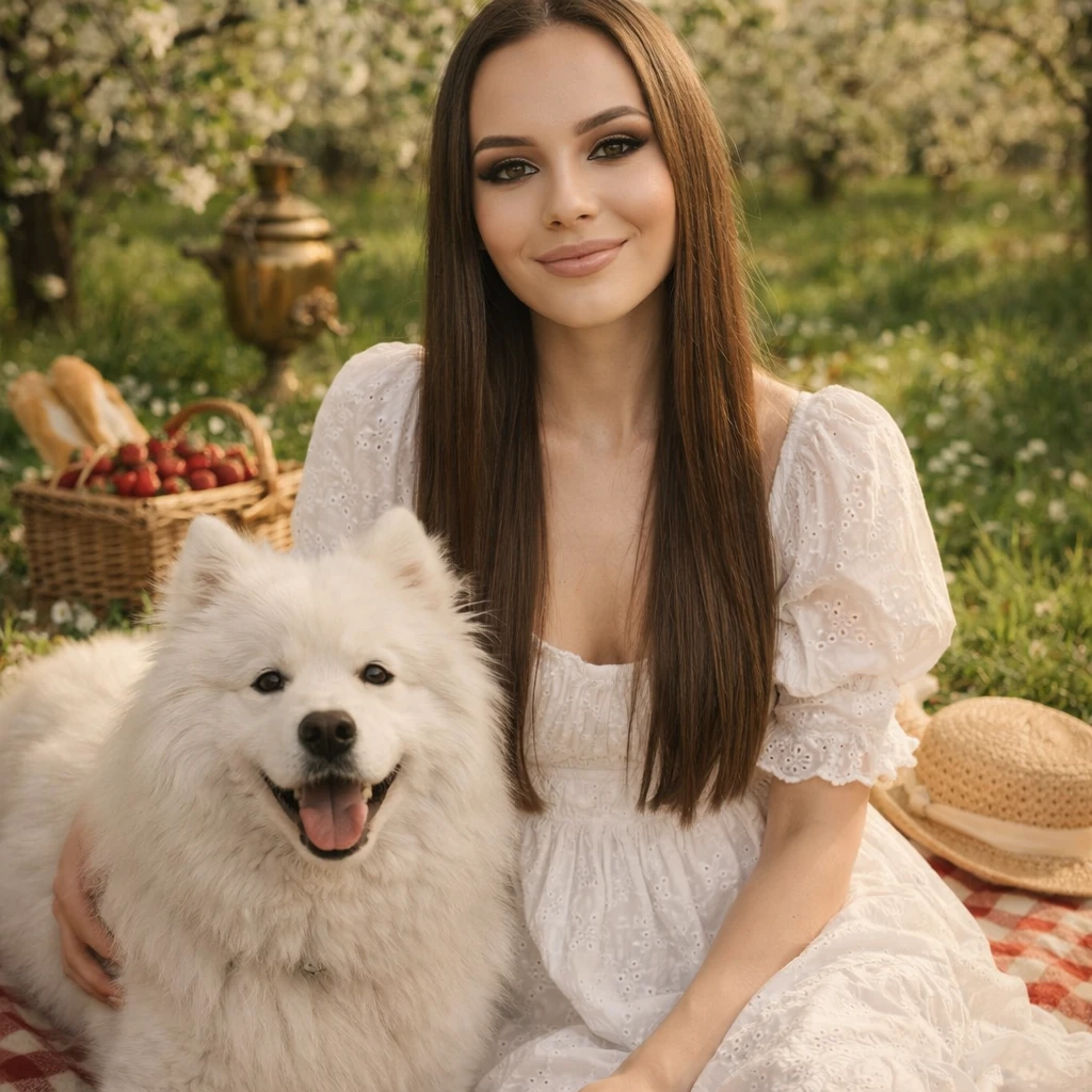 Майский Пикник в Цветущем Саду — GPT Image 1.5 промт