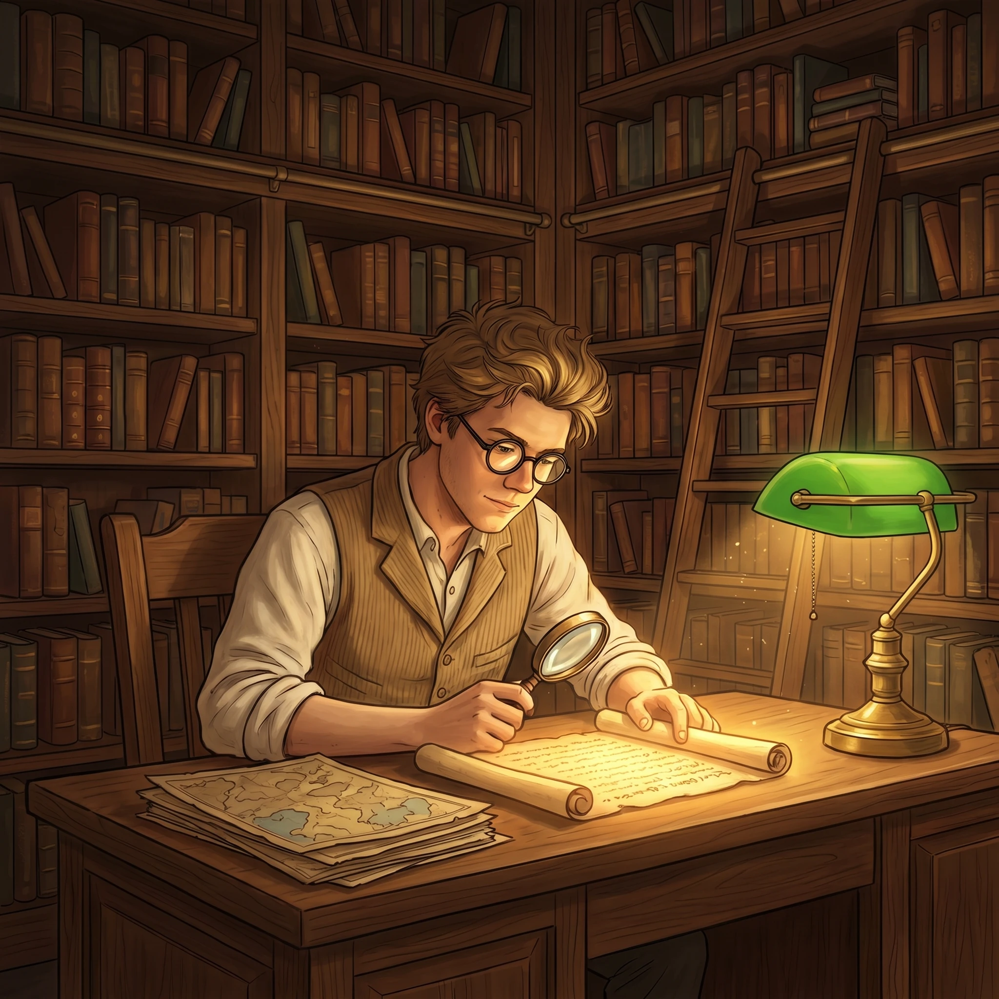 Мастер книжных архивов — Nano Banana Pro промт