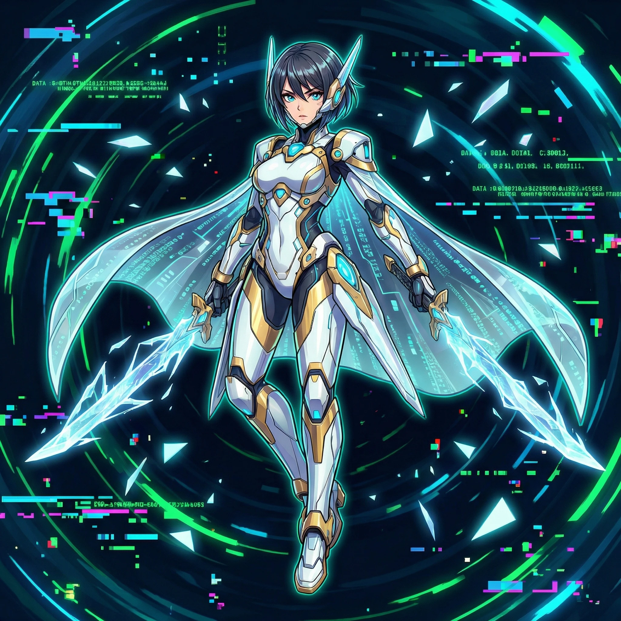 Мастер меча в стиле кибер-аниме — Nano Banana Pro промт