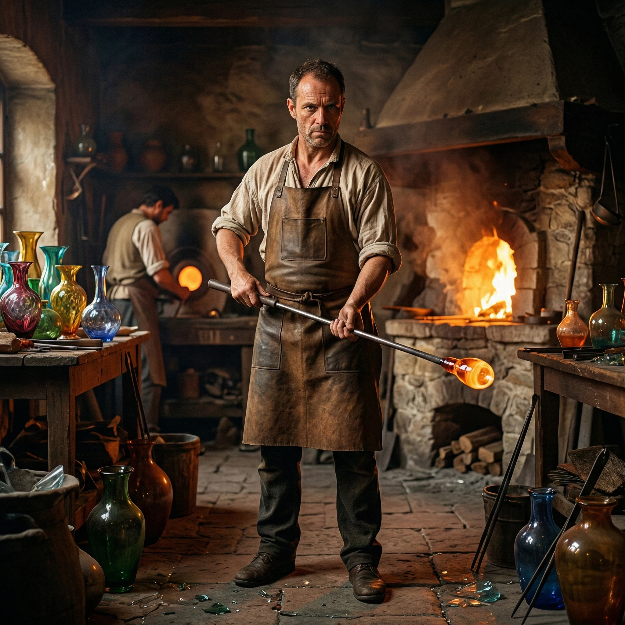 Мастер-стеклодув на венецианском острове — Nano Banana Pro промт