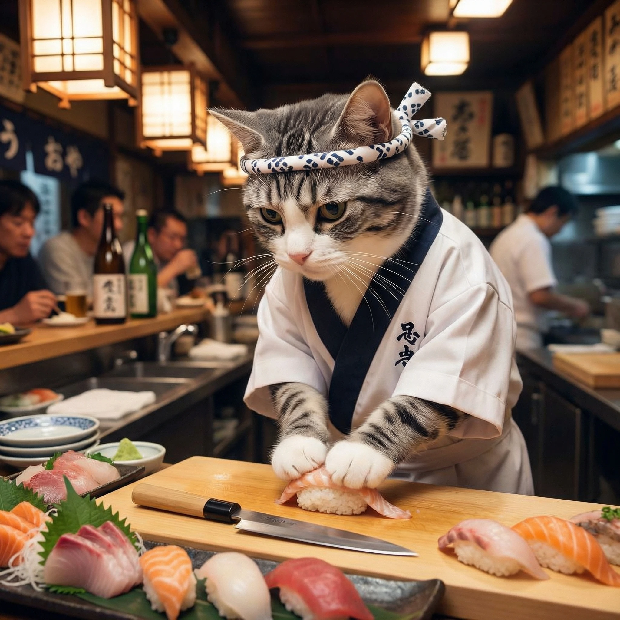Мастер суши-кот — Nano Banana Pro промт