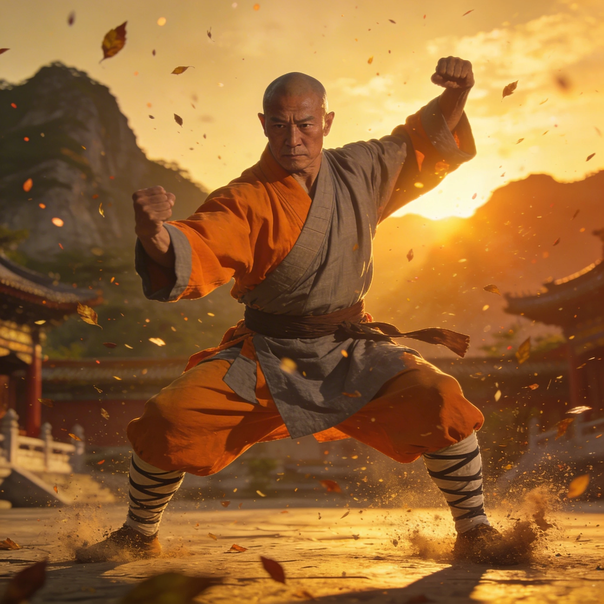 Мастер восточных единоборств Шаолиня — Seedream 4.5 промт