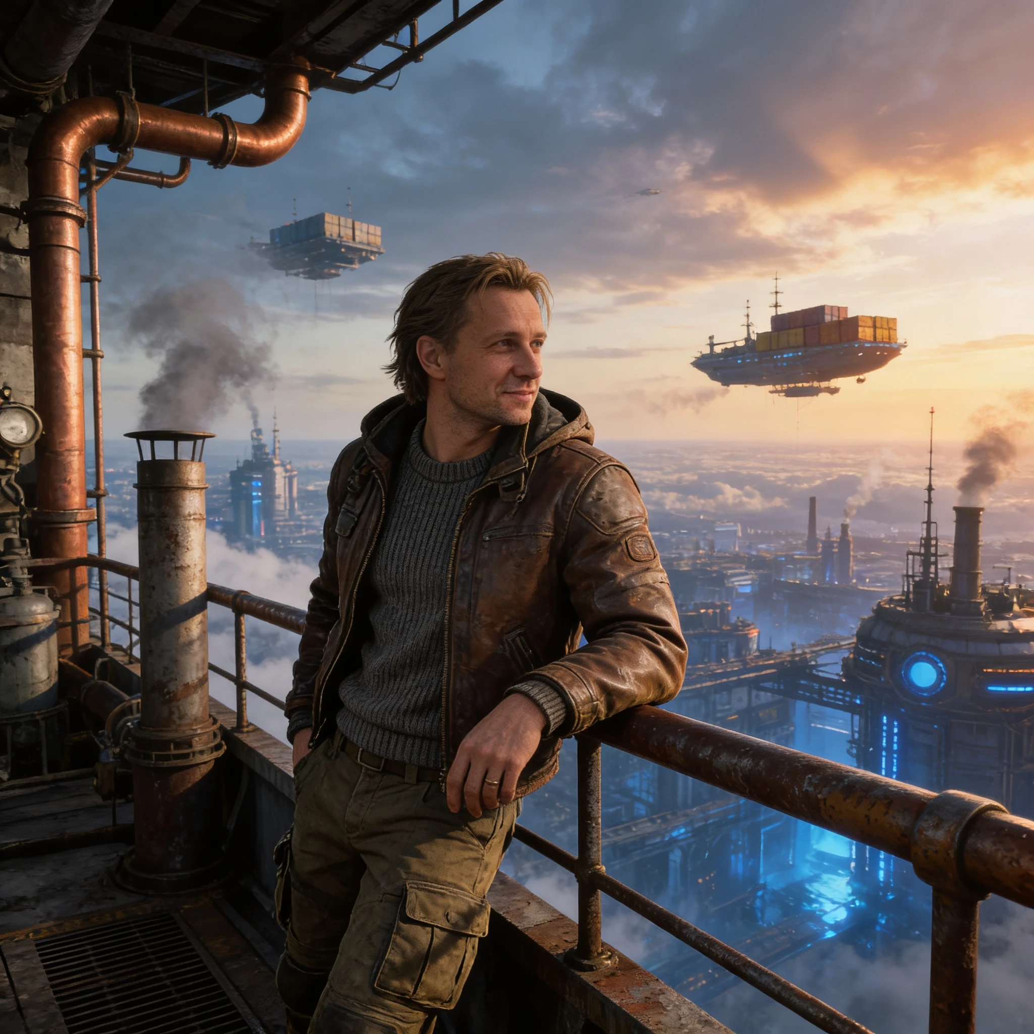 Механик Скай-Сити — Seedream 4.5 промт