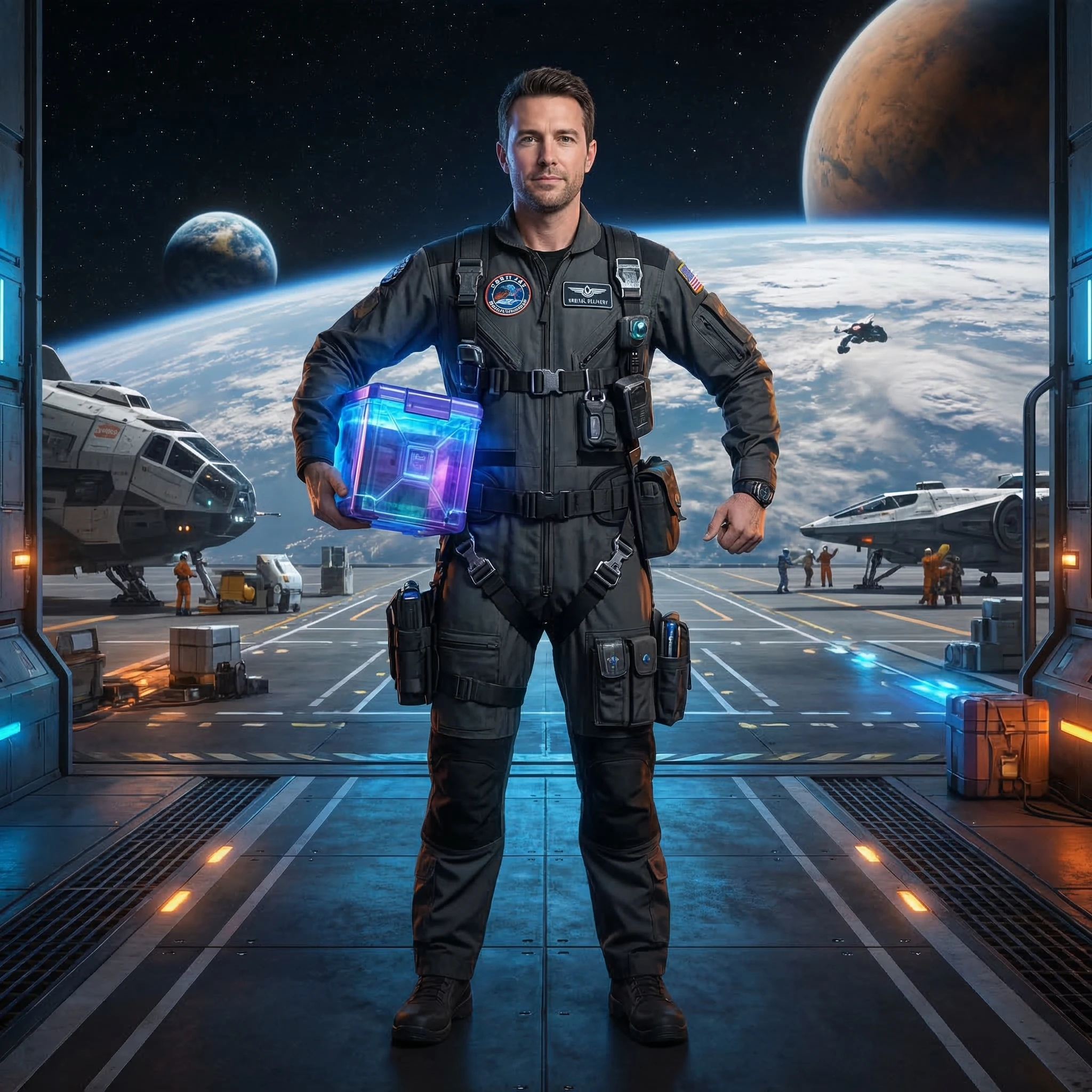 Межгалактический курьер будущего — Nano Banana Pro промт