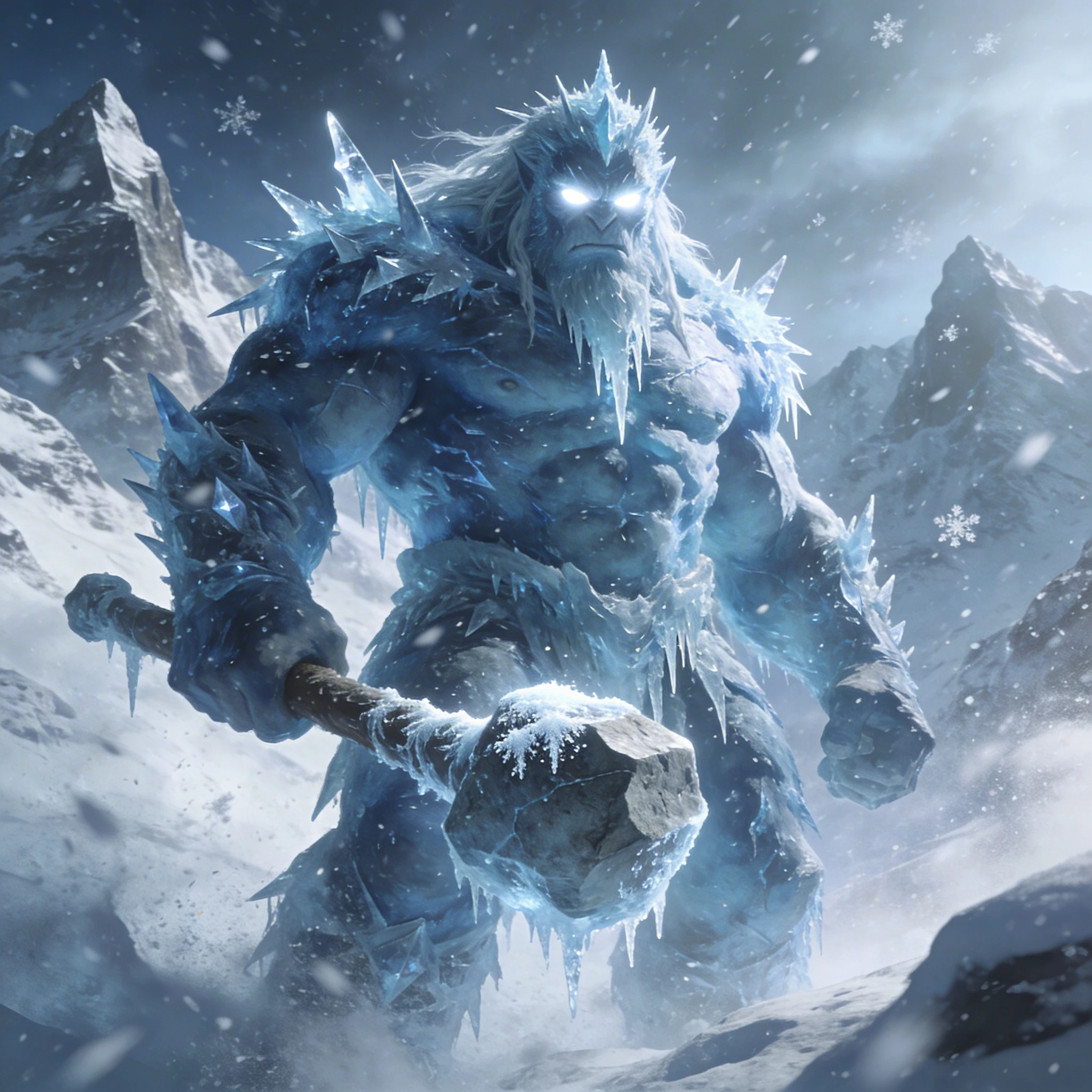 Мифический Ледяной Гигант — Seedream 4.5 промт