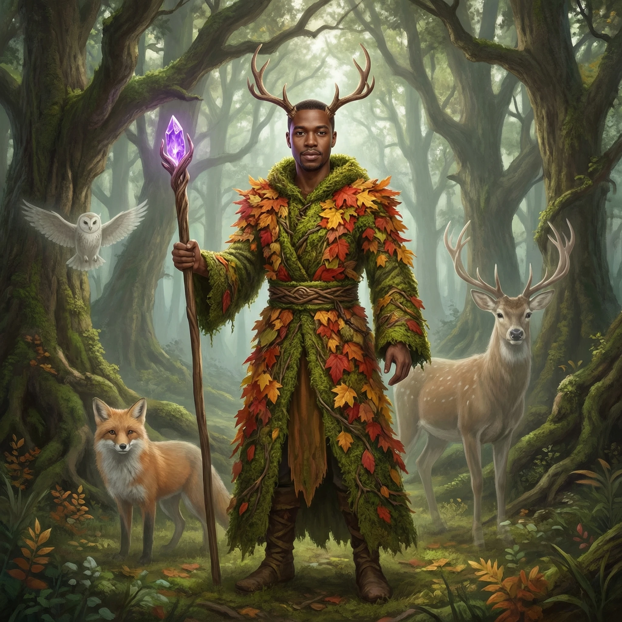 Мистический лесной дух (Друид) — Nano Banana Pro промт