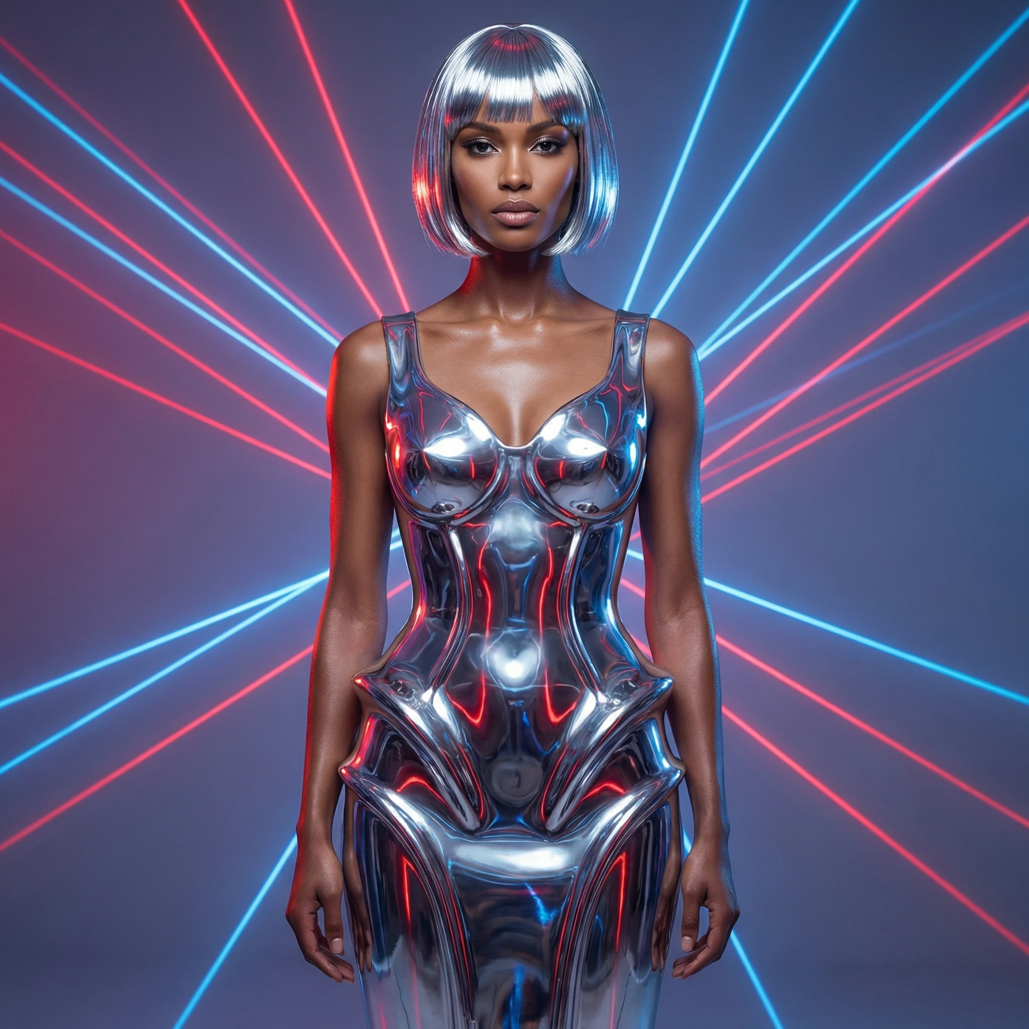 Мода «Glass Hair» и жидкий металл — Nano Banana Pro промт