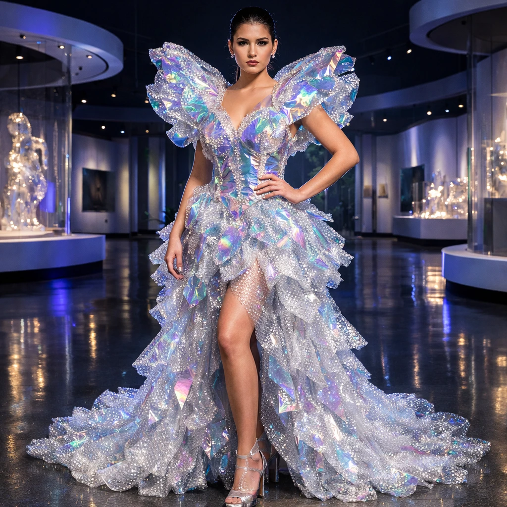 Мода из переработанного пластика: Авангард — GPT Image 1.5 промт