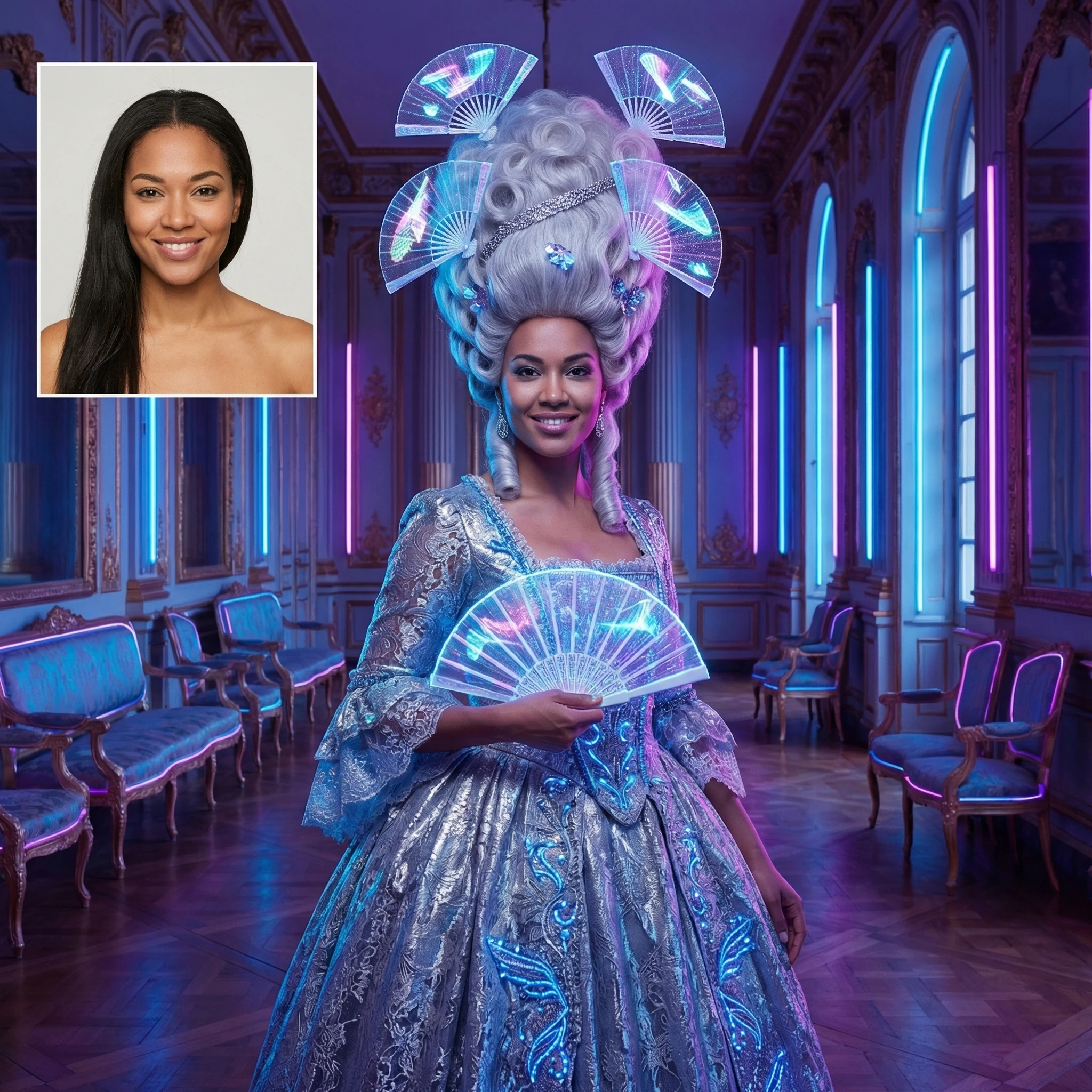 Мода «Кибер-Рококо» — Nano Banana Pro промт