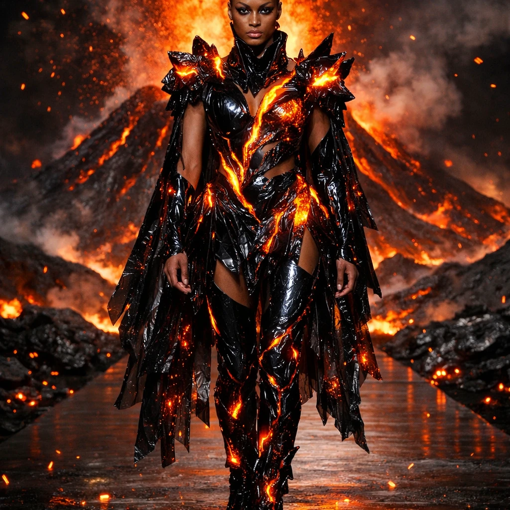 Модель в стиле цифрового лава-кора — GPT Image 1.5 промт