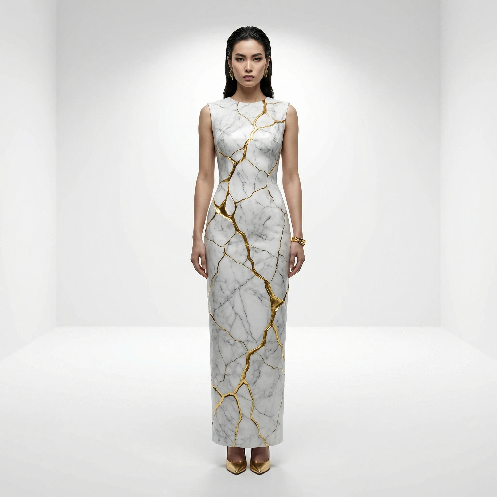 Модель в стиле цифровой скульптуры — Nano Banana Pro промт