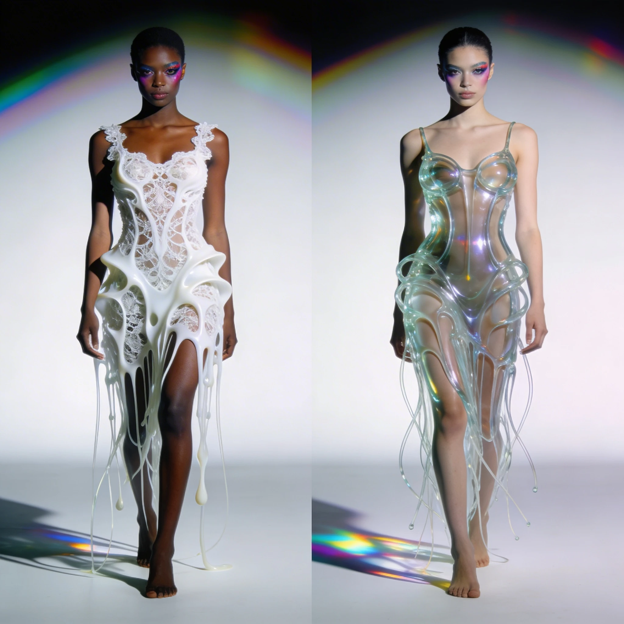 Модель в стиле «Жидкое кружево» — Seedream 4.5 промт