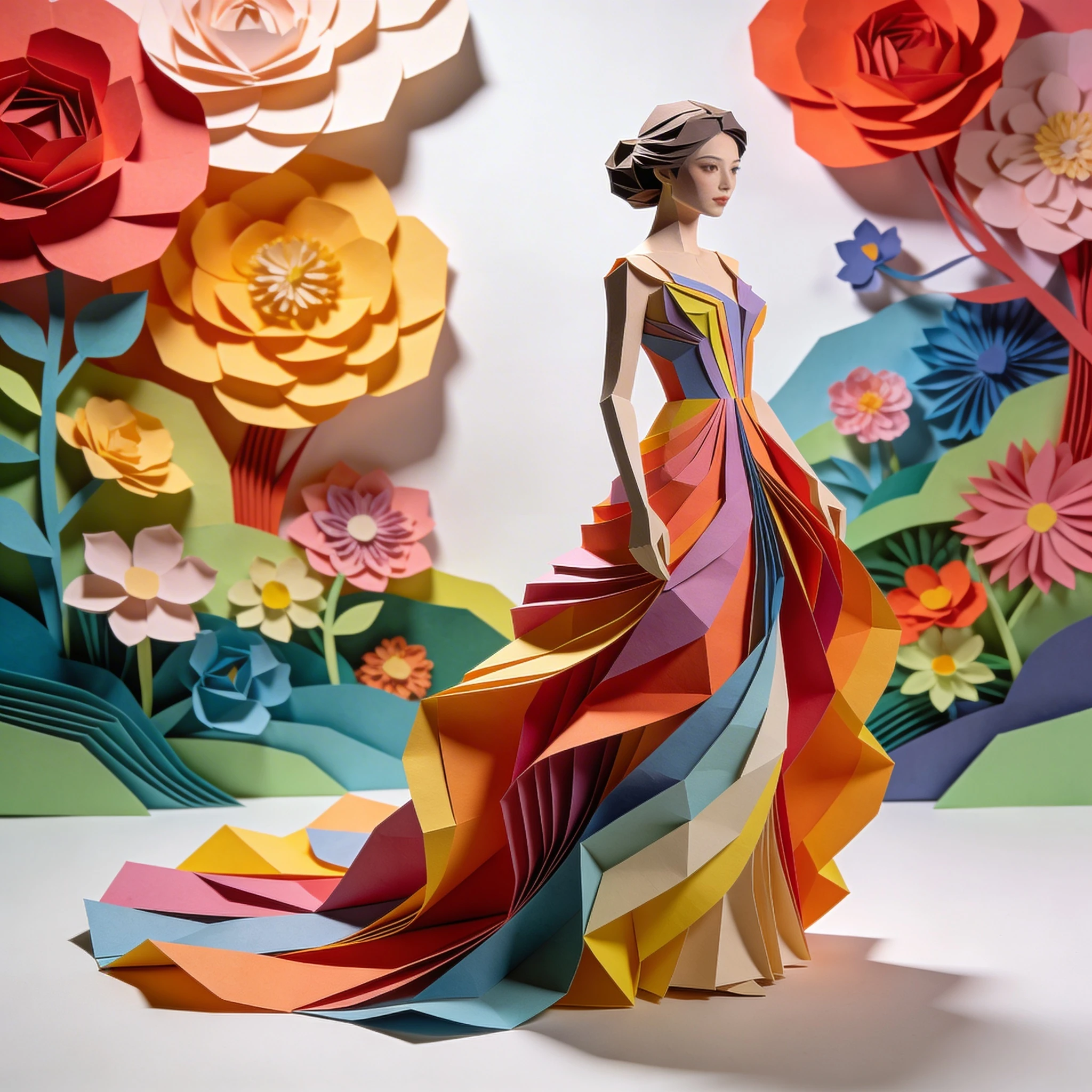 Модный образ в стиле Paper-cut — Seedream 4.5 промт