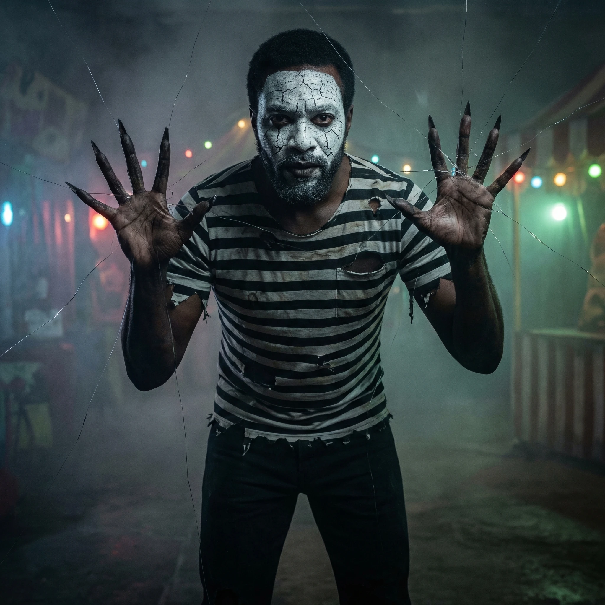 Мрачный мим из кошмаров — Nano Banana Pro промт