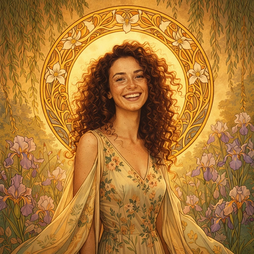Муза в стиле ар-нуво — GPT Image 1.5 промт