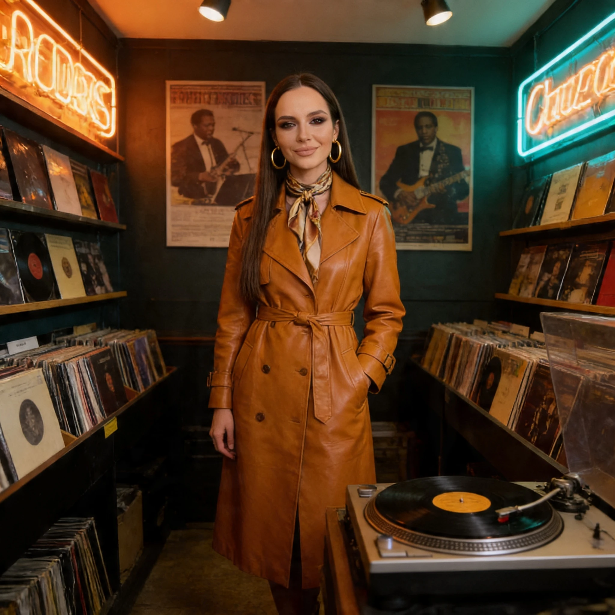 Муза виниловых пластинок — Seedream 4.5 промт