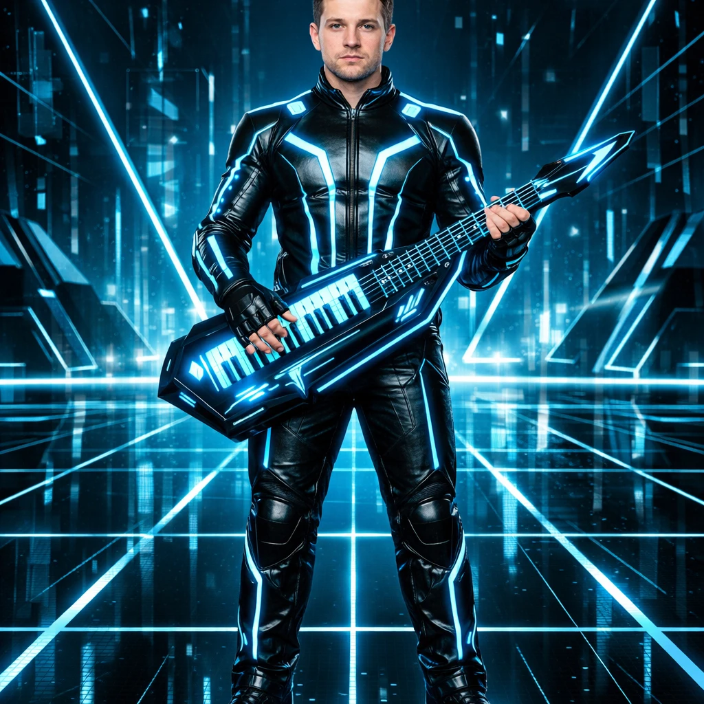 Музыкант в стиле Трон: Наследие — GPT Image 1.5 промт
