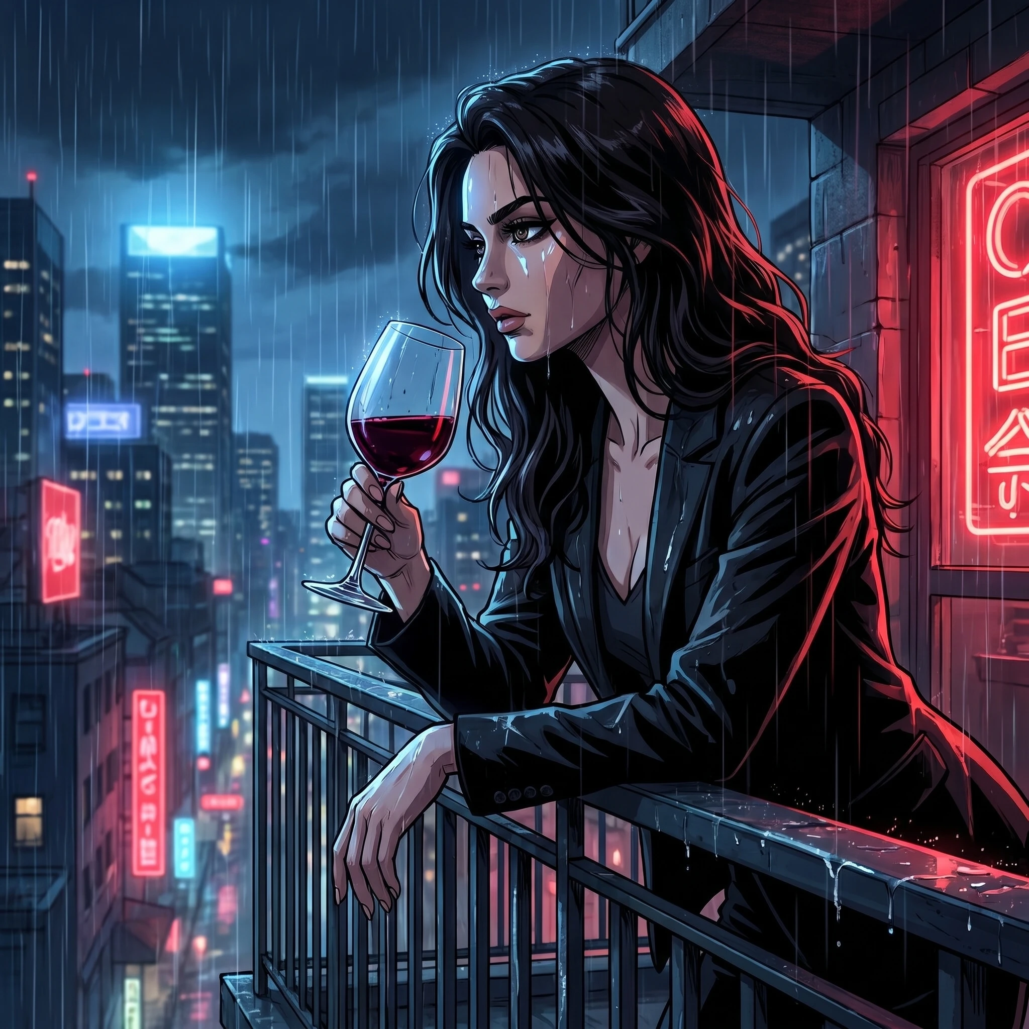Нуарная героиня в стиле Сейнен-манги — Nano Banana Pro промт