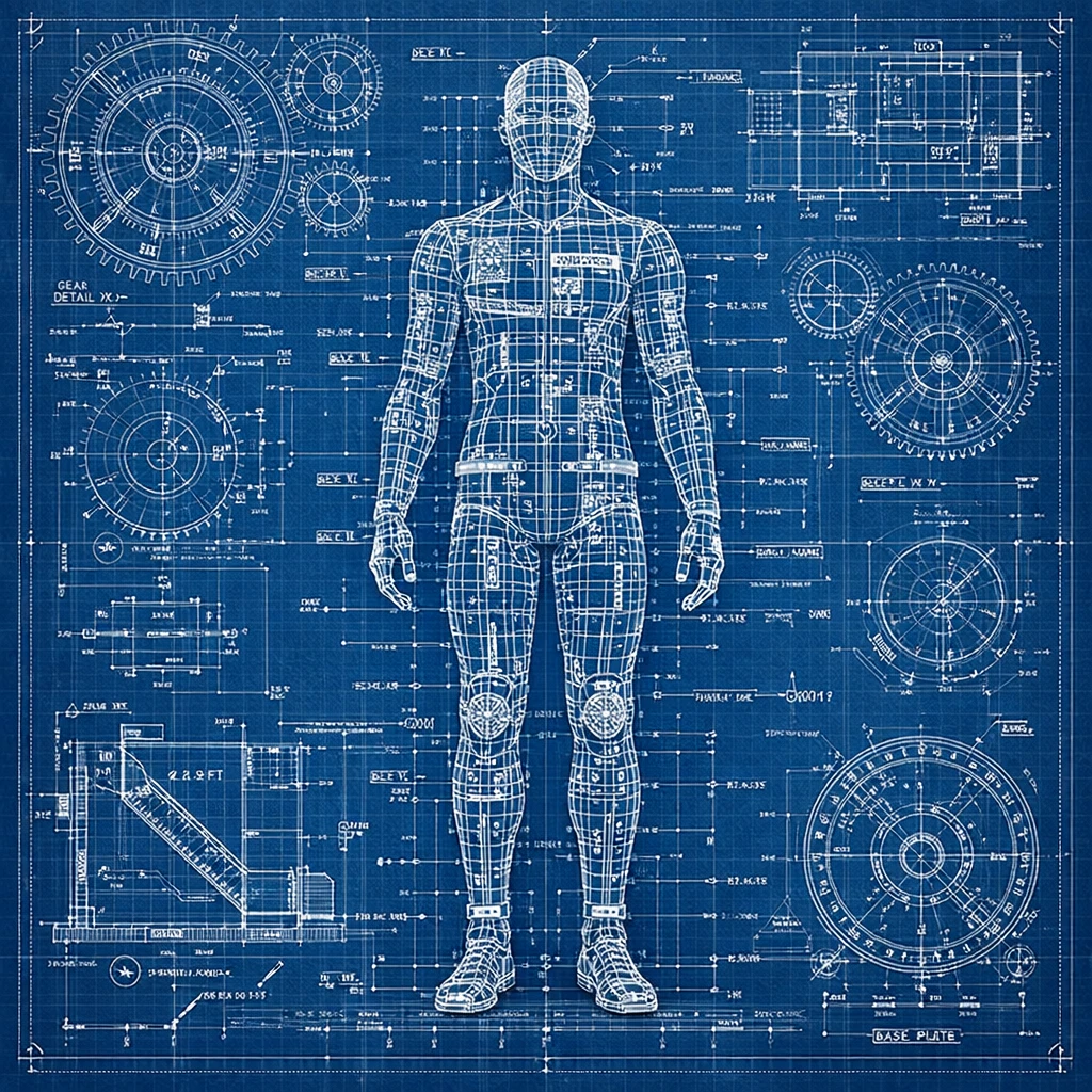 Обложка альбома в стиле Blueprint — GPT Image 1.5 промт