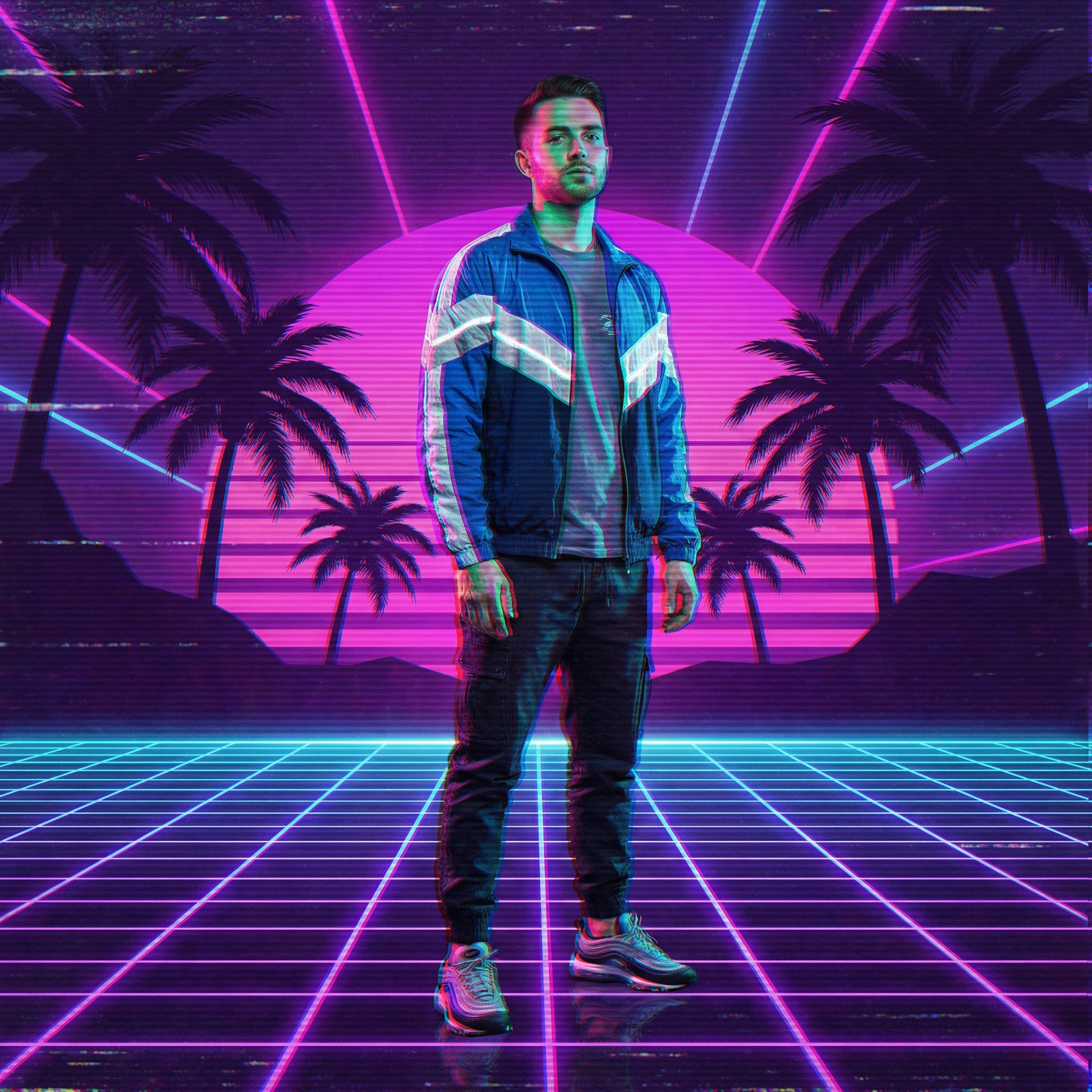 Обложка альбома в стиле Ретровейв — Nano Banana Pro промт