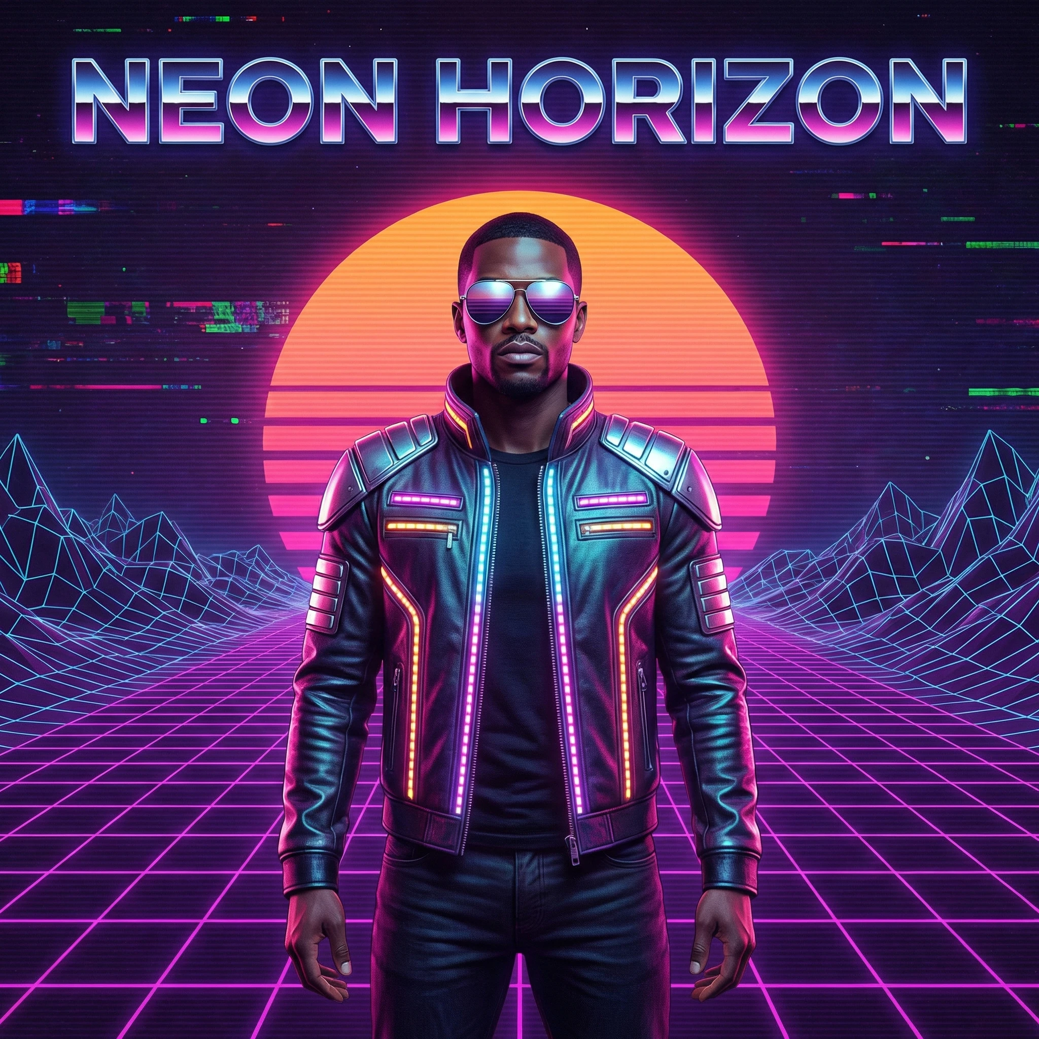 Обложка альбома в стиле синтвейв — Nano Banana Pro промт