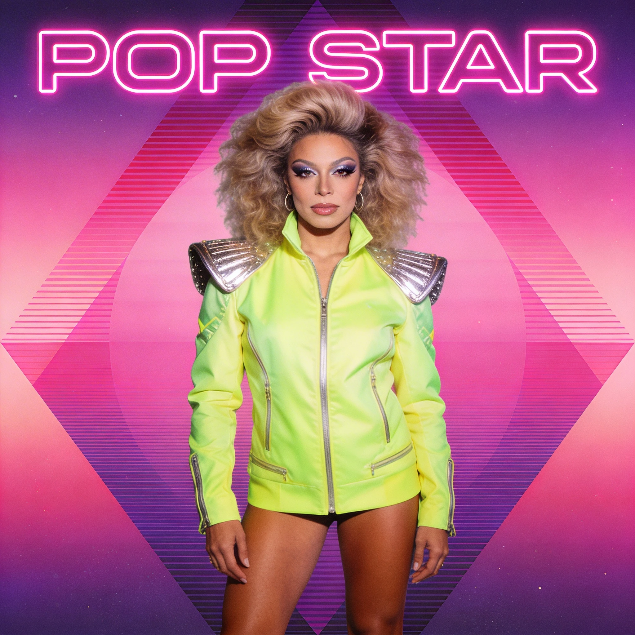 Обложка альбома в стиле «Synth-Pop 80-х» — Seedream 4.5 промт