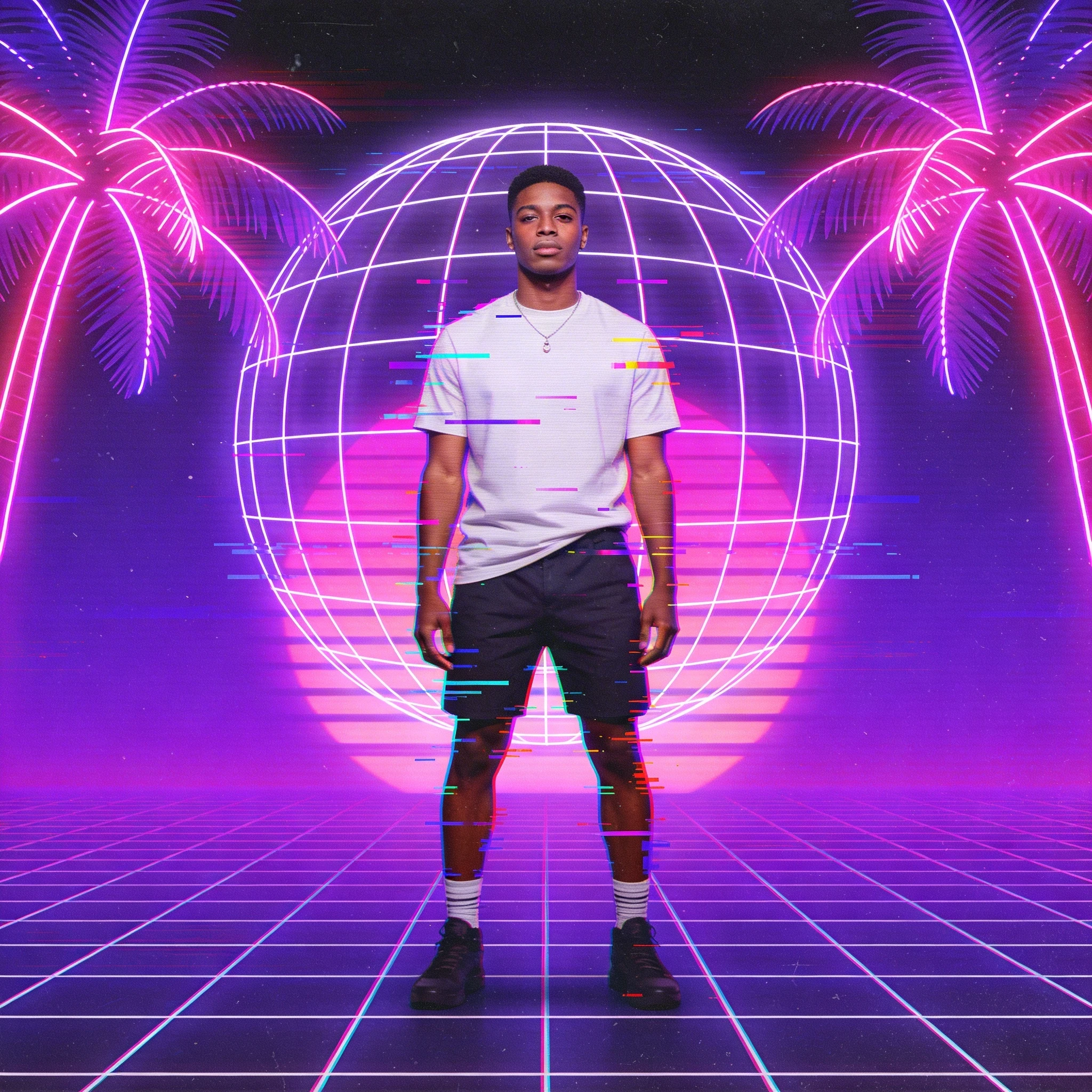 Обложка альбома в стиле «Synth-Wave 80s» — Seedream 4.5 промт